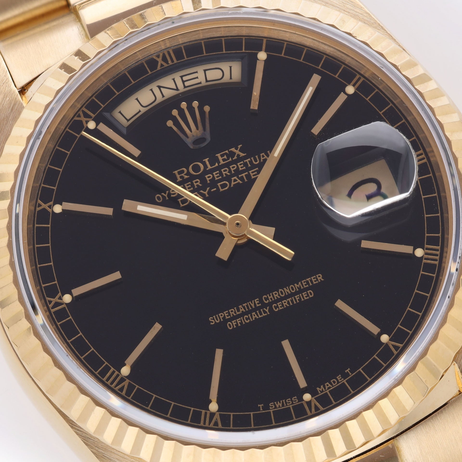 Rolex Day-Date 18038 Yellow Gold with Black Dial