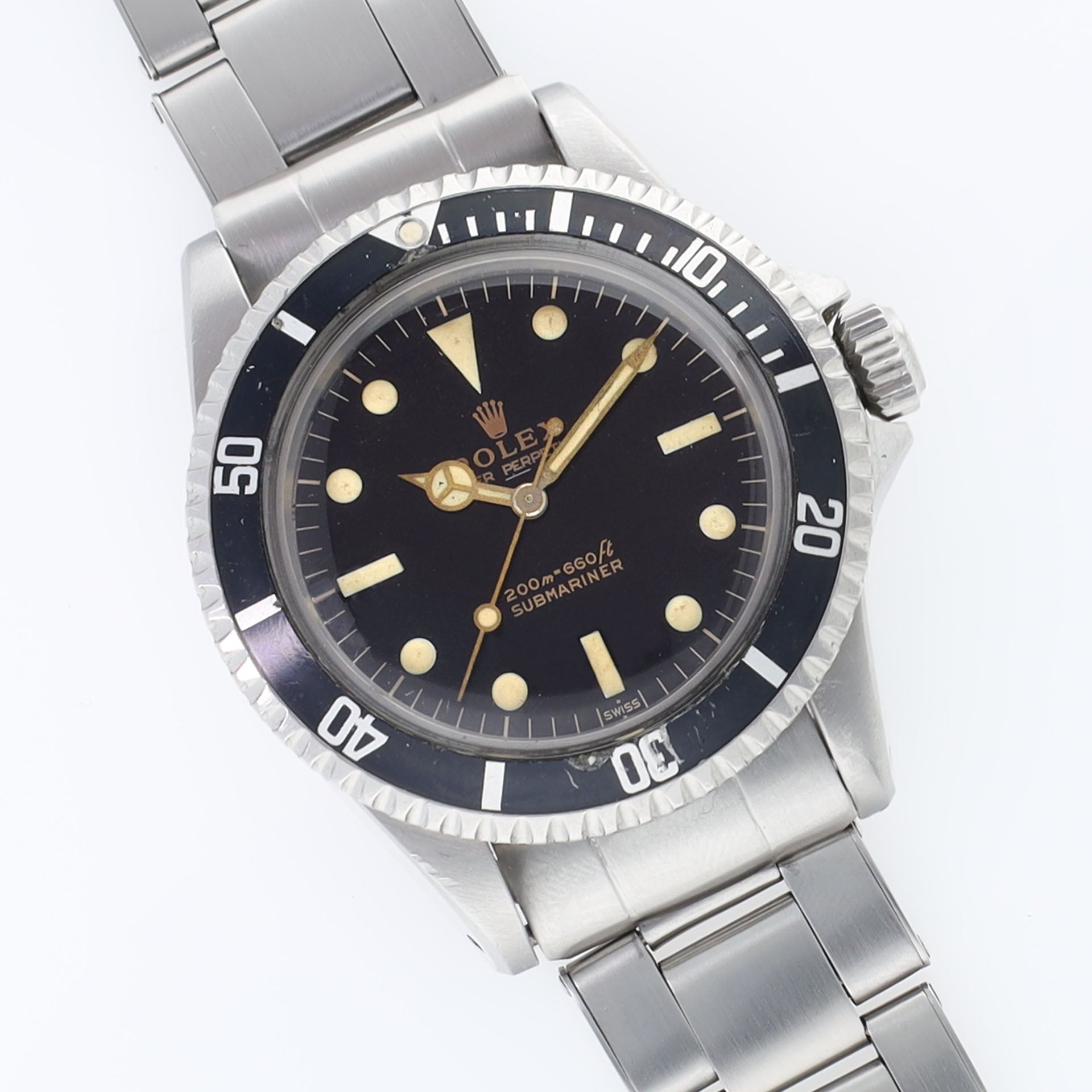 Rolex Submariner 5513 Gilt Underline Swiss Only Kissing 40 Bezel