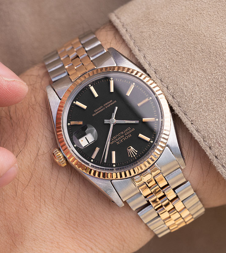 Rolex Datejust 1601 Steel and Rose Gold with Black Dial