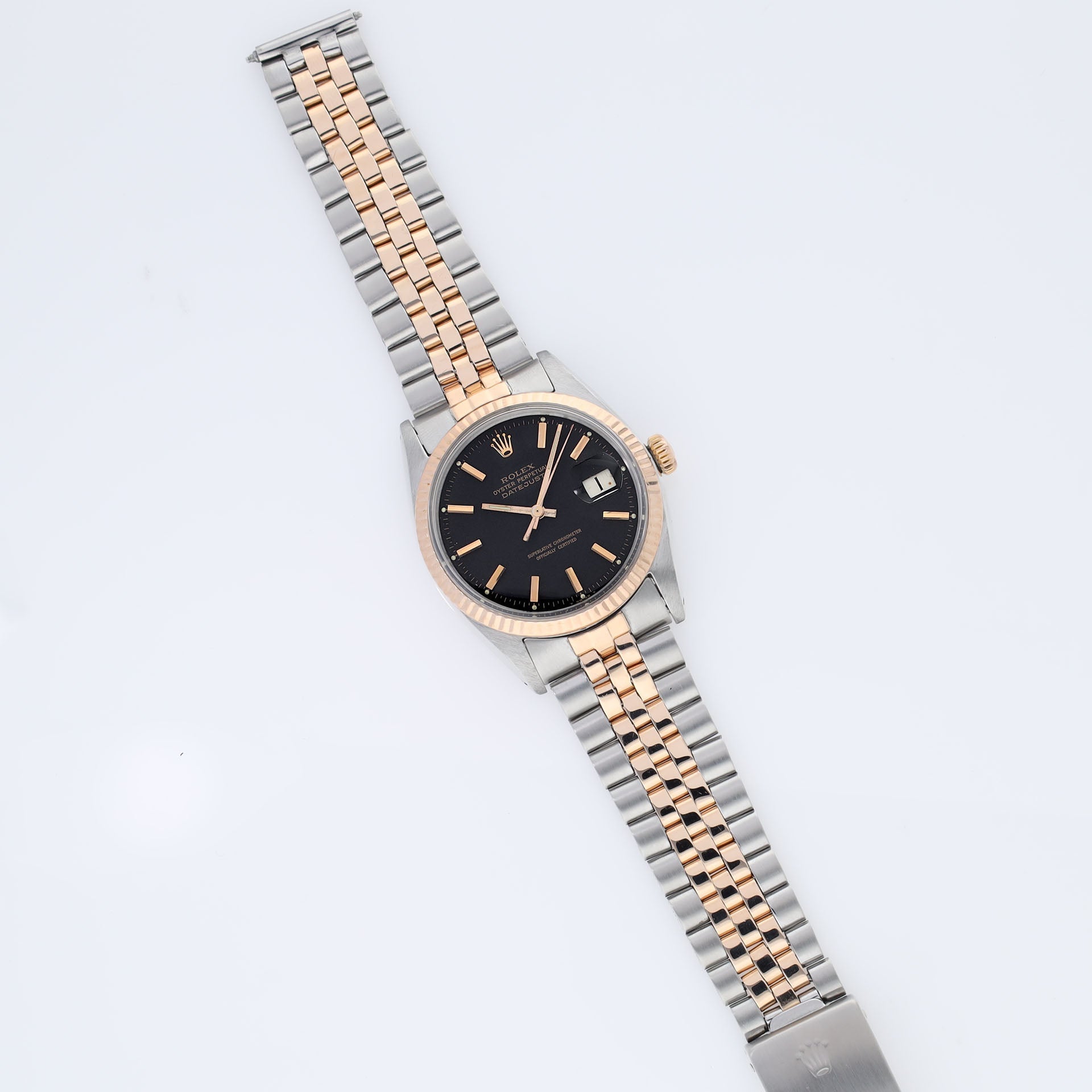 Rolex Datejust 1601 Steel and Rose Gold with Black Dial