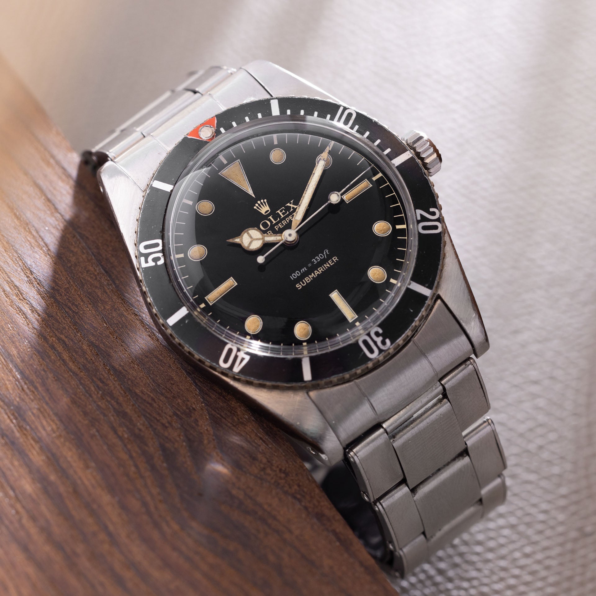 Rolex Submariner 6536-1 Gilt Dial Red Triangle Bezel Insert