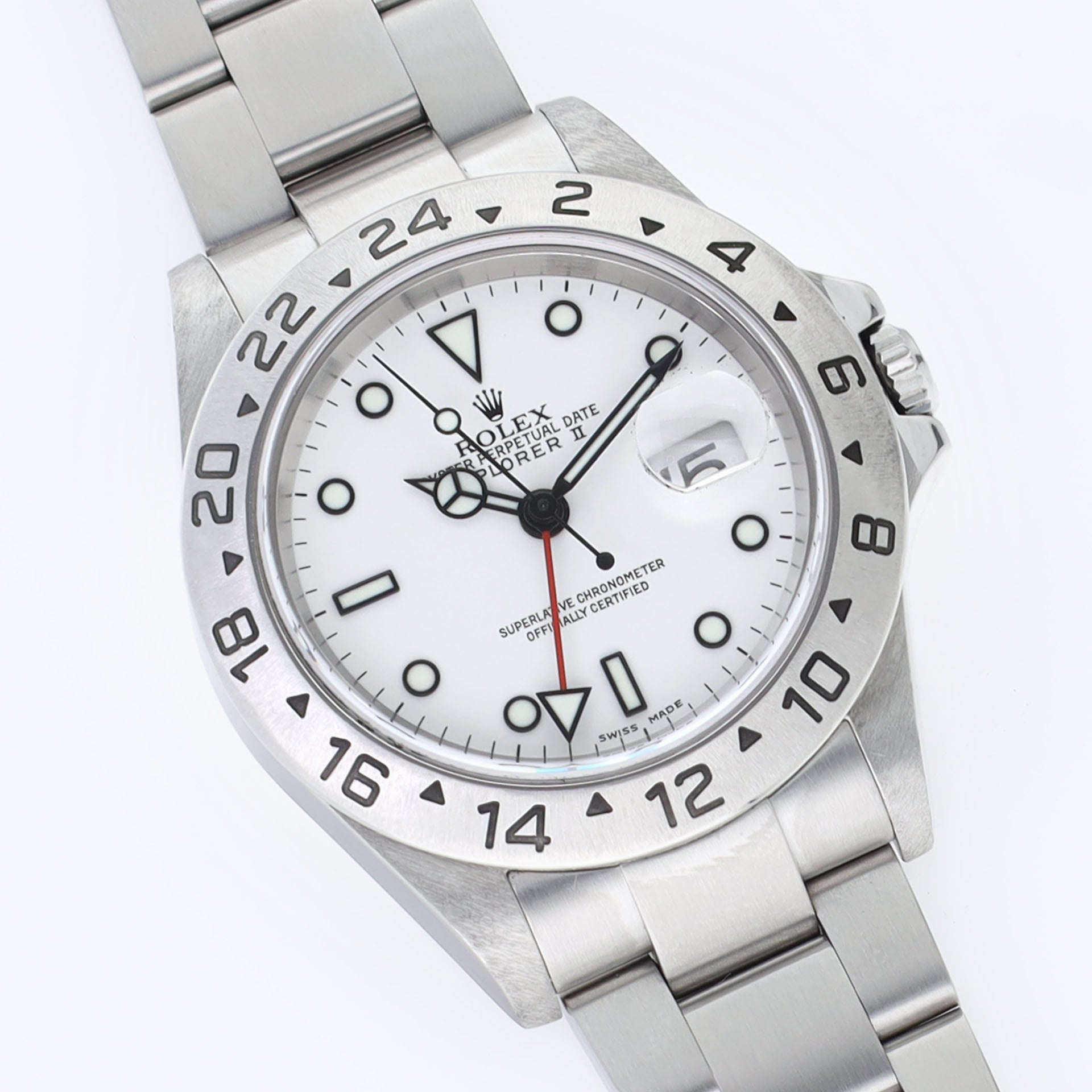 Rolex Explorer 2 16570 White Dial No-Lug-Hole Case