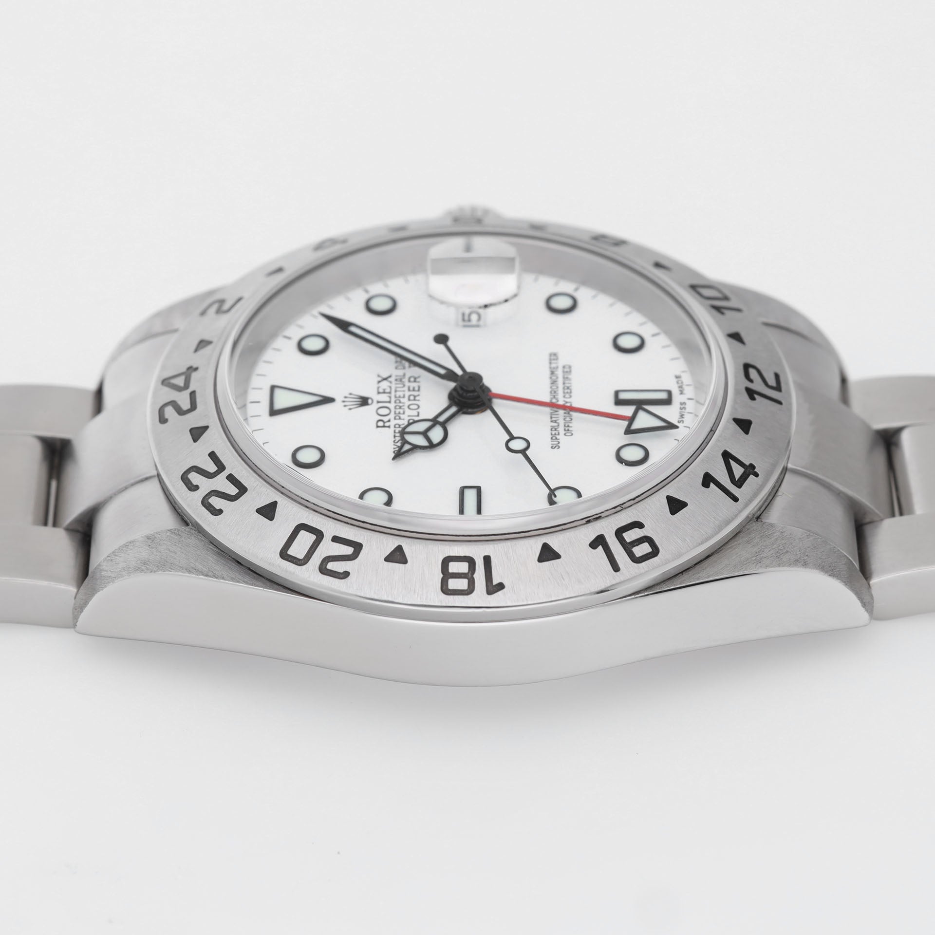 Rolex Explorer 2 16570 White Dial No-Lug-Hole Case