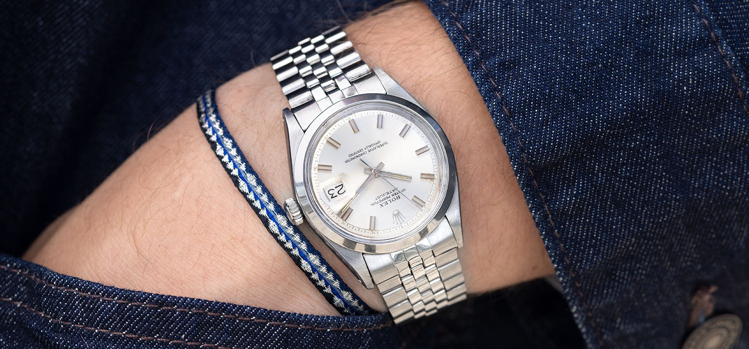 Rolex Datejust 1600 Silver Wide Boy Dial