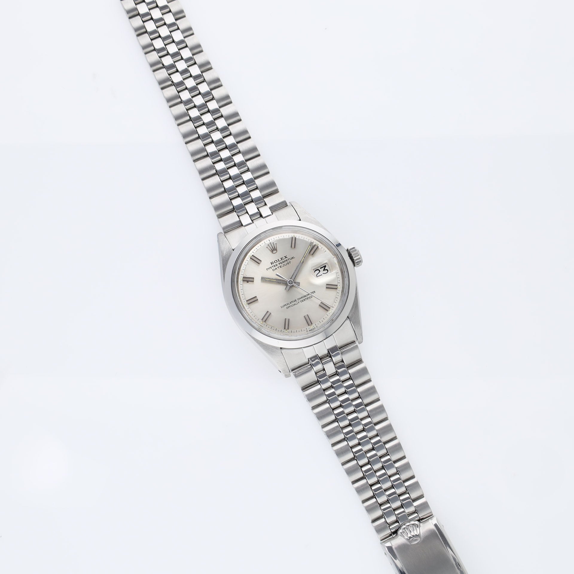 Rolex Datejust 1600 Silver Wide Boy Dial