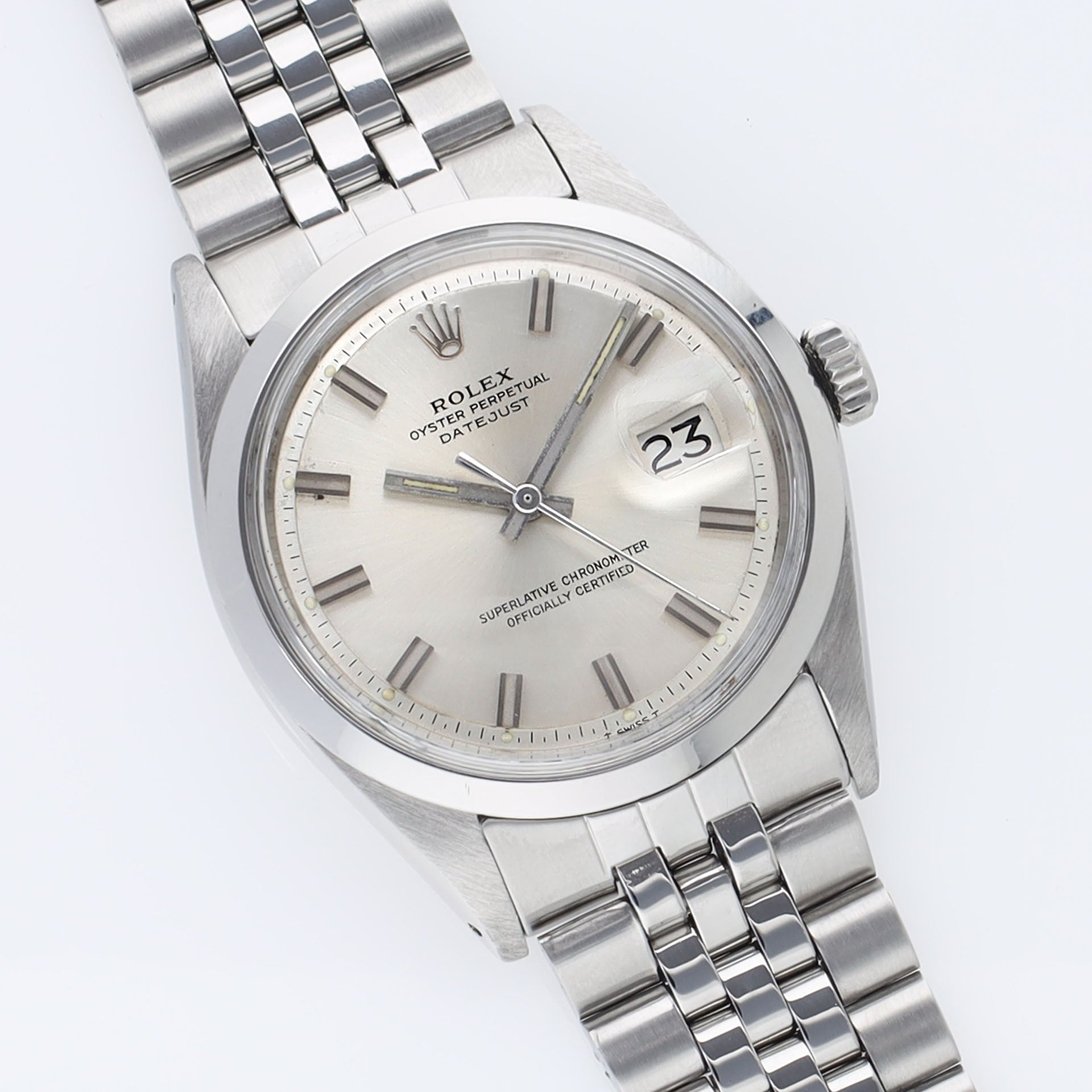 Rolex Datejust 1600 Silver Wide Boy Dial