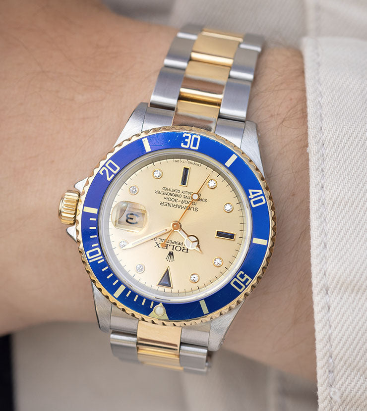 Rolex Submariner Date 16613 Blue Bezel Sultan Dial