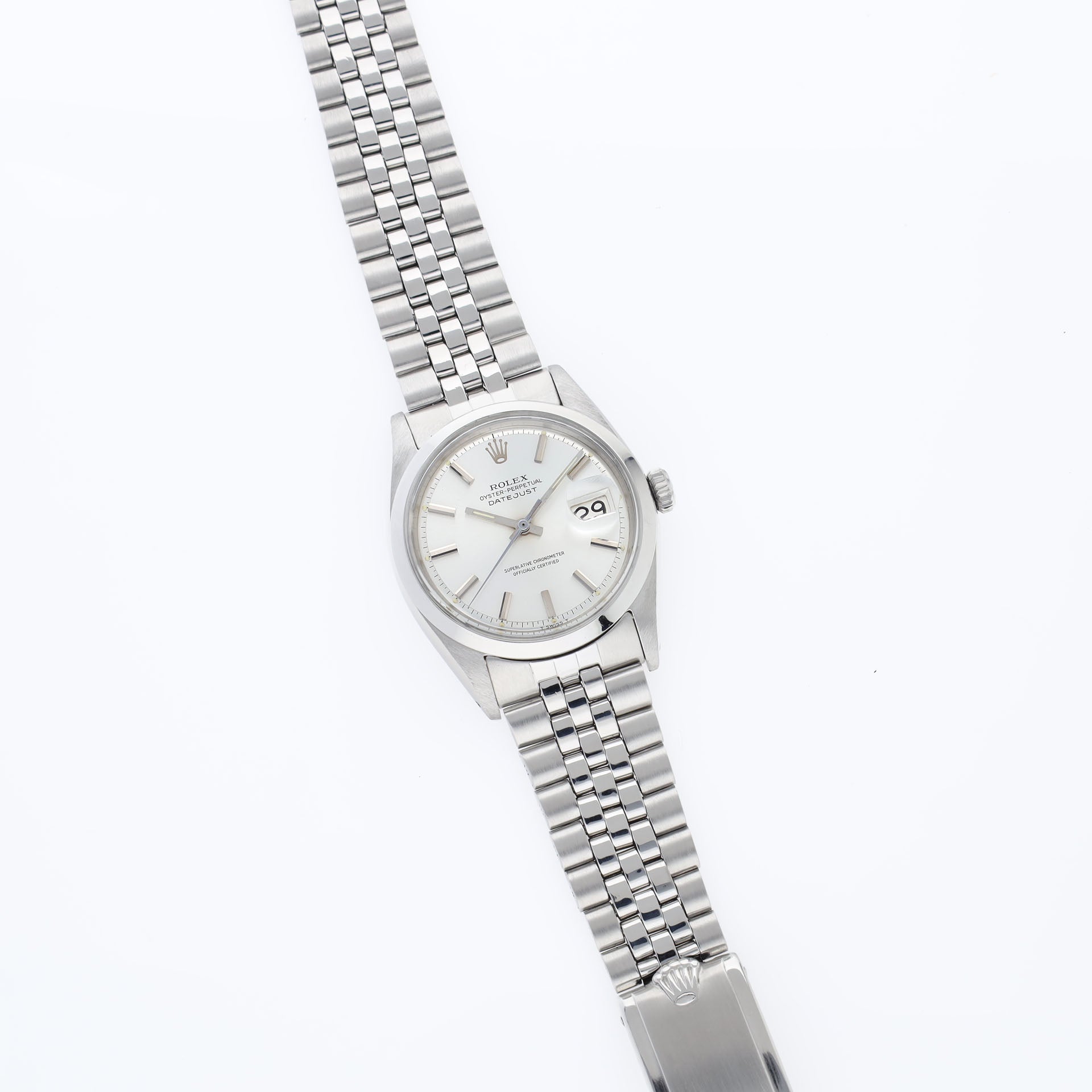 Rolex Datejust 1600 Silver Soleil Pie Pan Dial