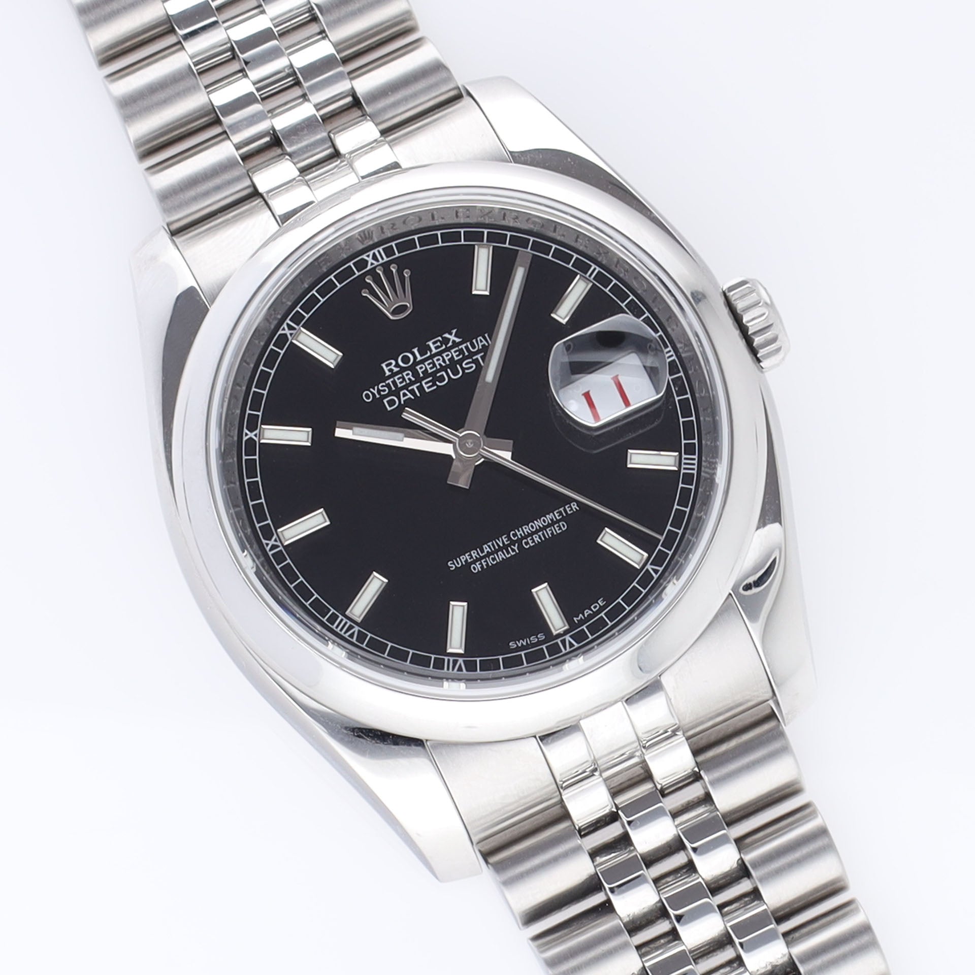 Rolex Datejust 116200 Black Dial Super Jubilee and Rolex Guarantee