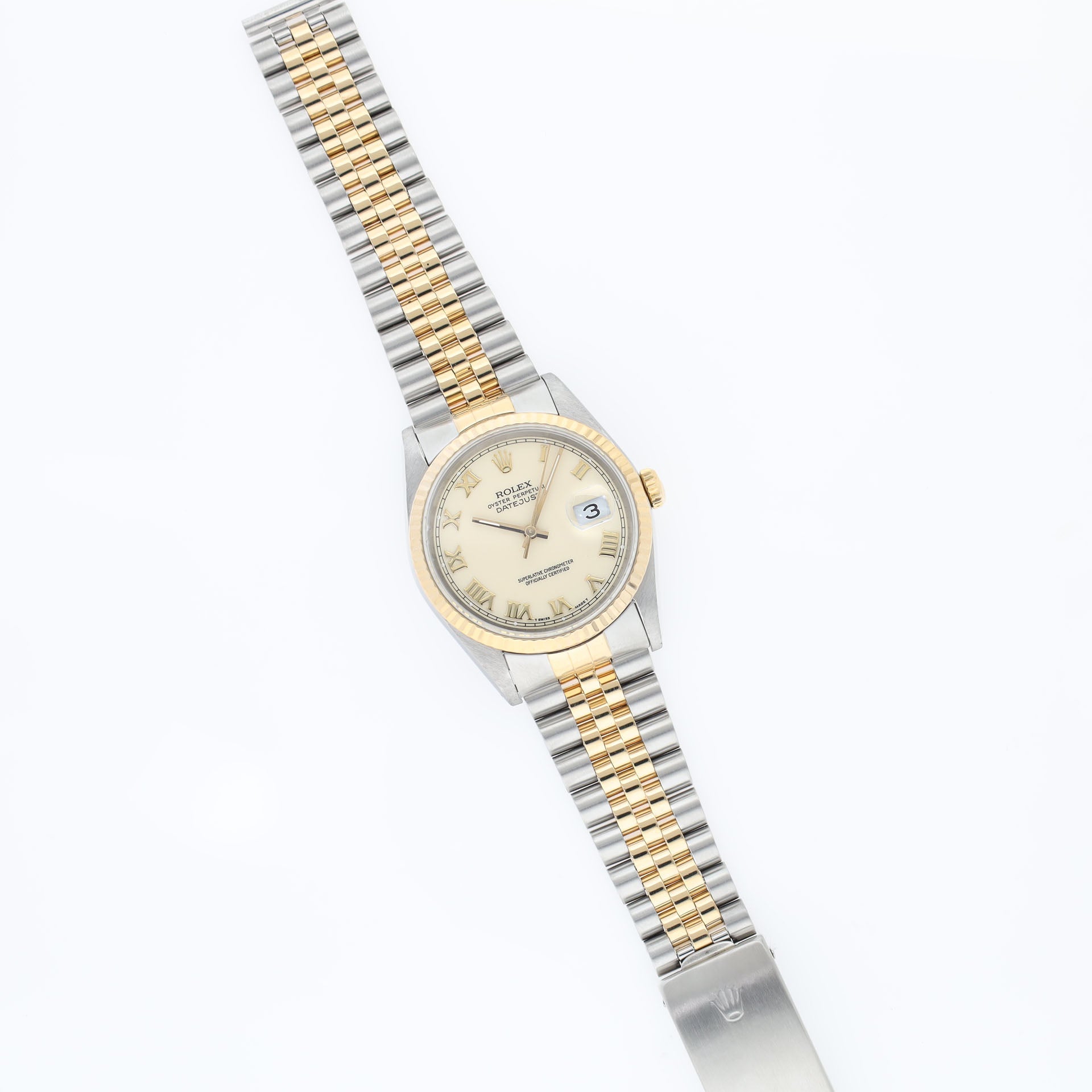 Rolex Datejust Cream dial steel gold ref 16233