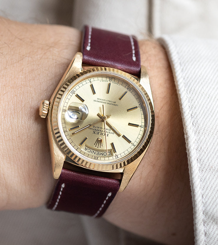 Rolex Day-Date 18038 Yellow Gold Champagne Dial