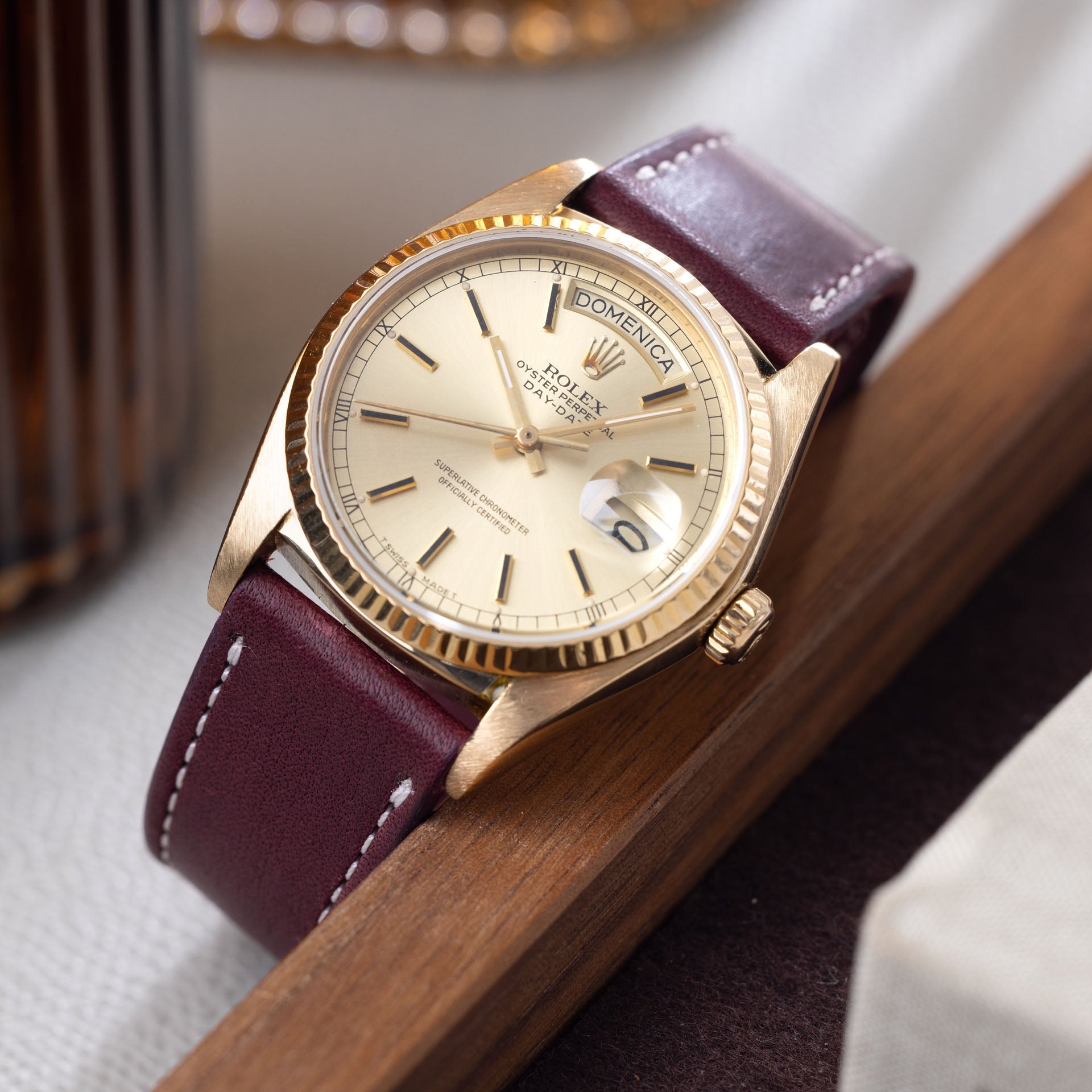 Rolex Day-Date 18038 Yellow Gold Champagne Dial