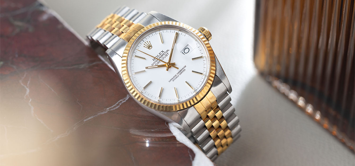 Rolex Datejust 16013 Steel and Gold with Porcelain Dial