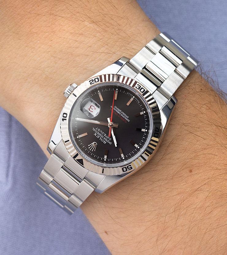 Rolex Datejust Turn-O-Graph 116264 Black Dial Box and Papers