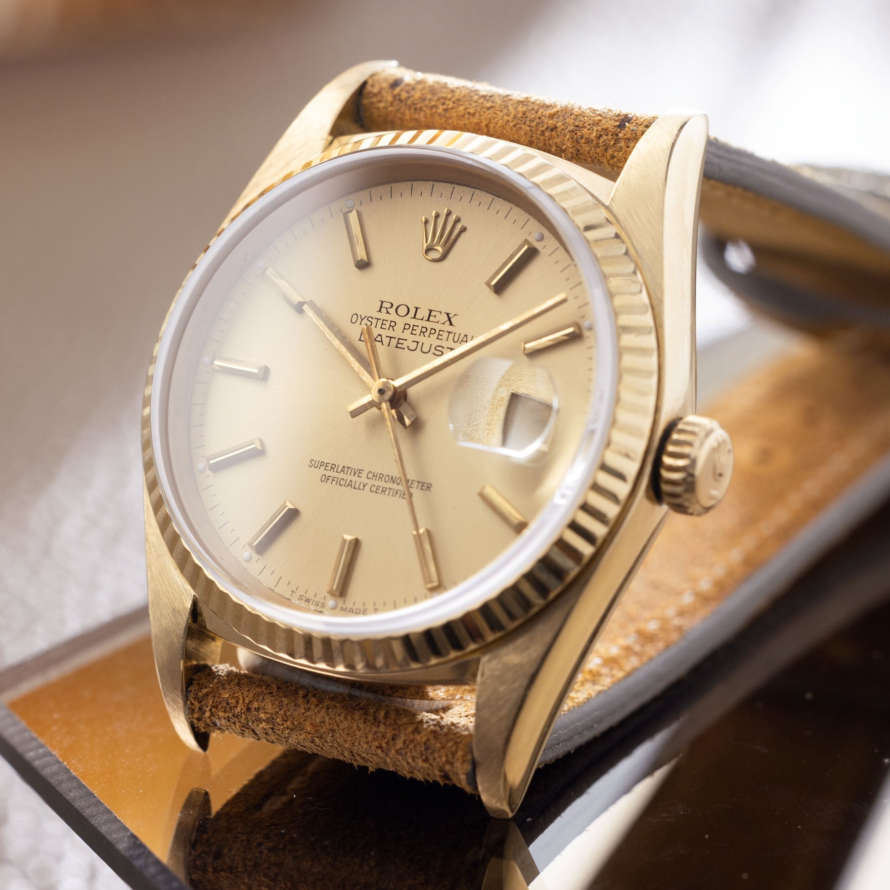 Rolex Datejust 16018 Yellow Gold Champagne Dial