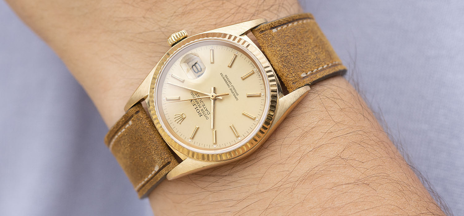 Rolex Datejust 16018 Yellow Gold Champagne Dial