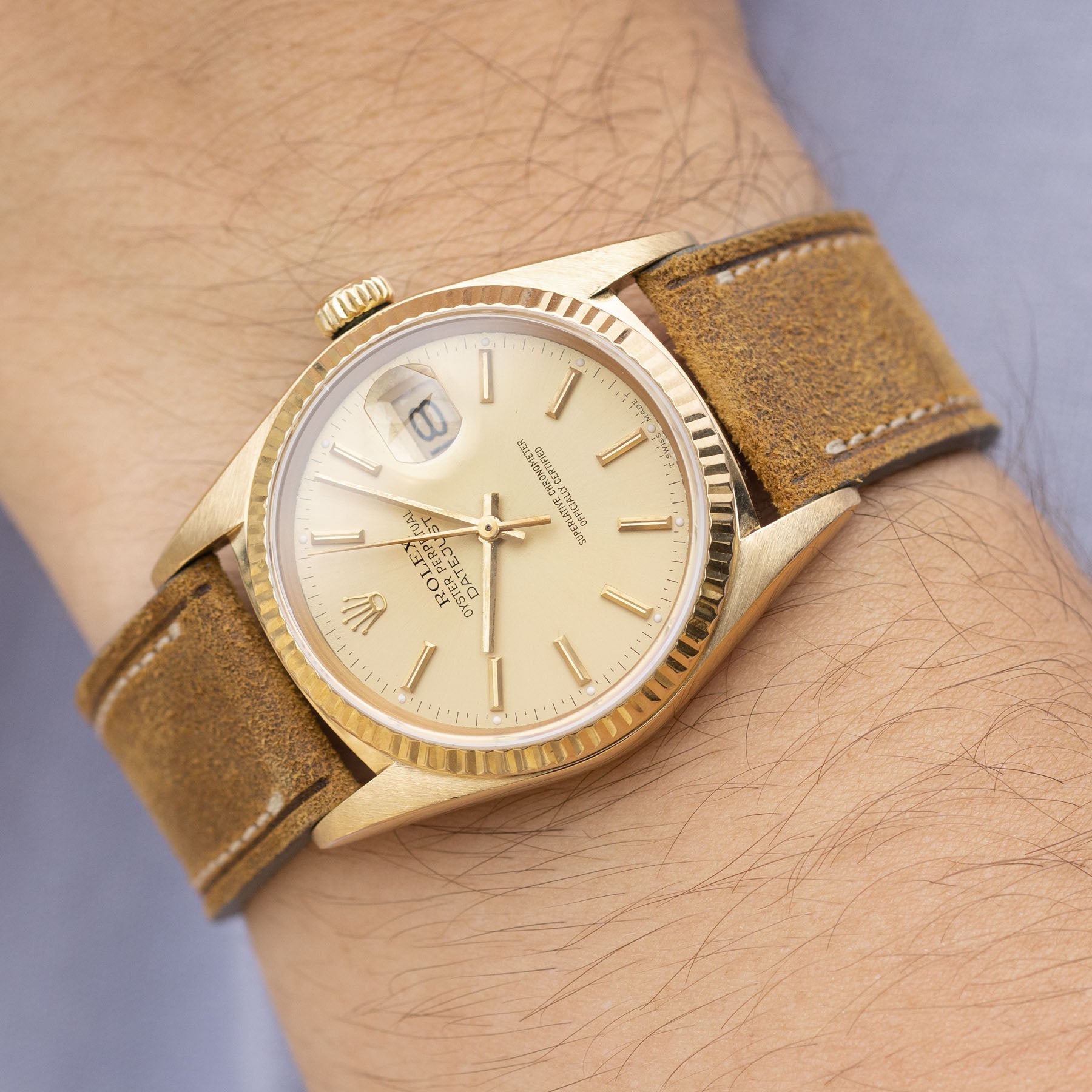 Rolex Datejust 16018 Yellow Gold Champagne Dial