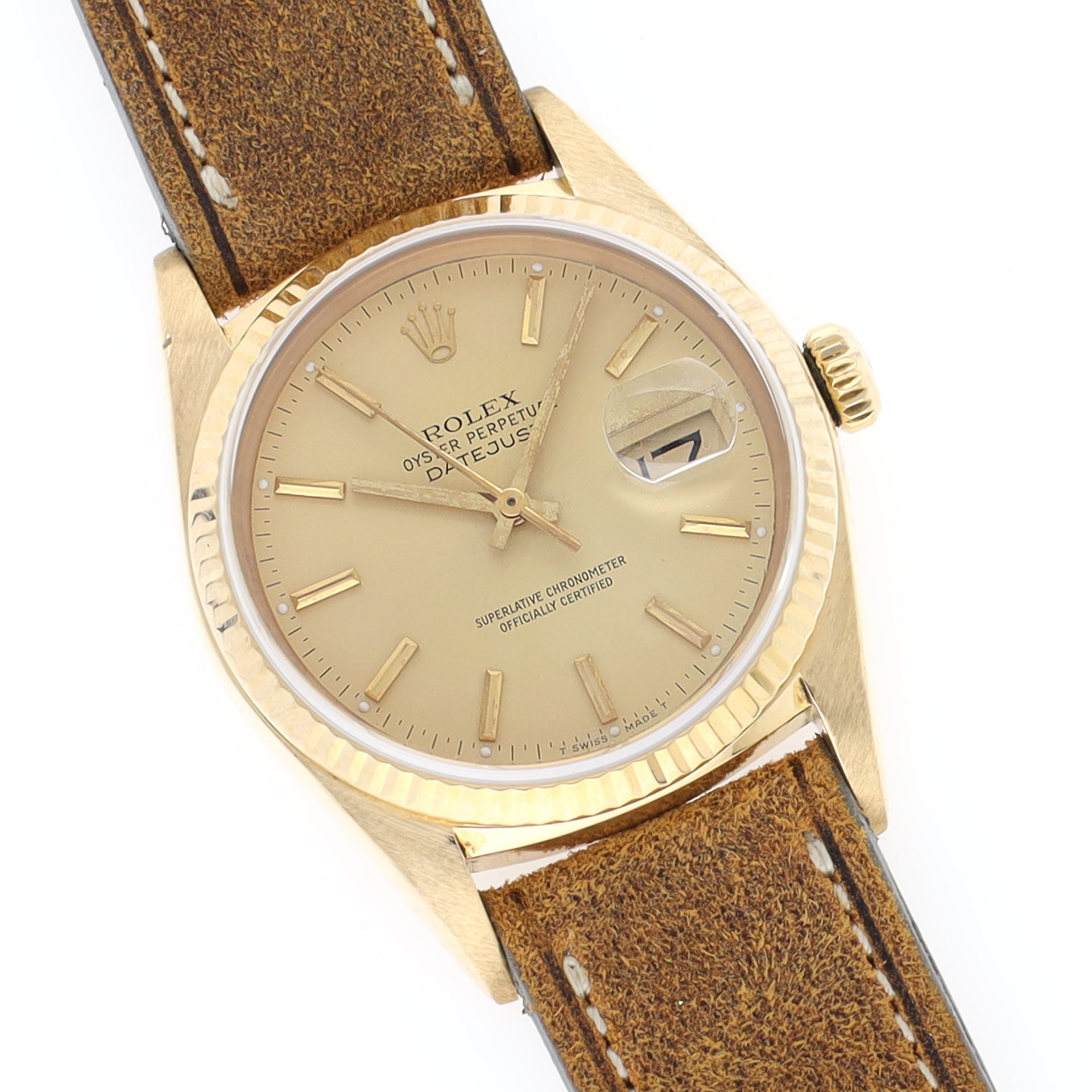 Rolex Datejust 16018 Yellow Gold Champagne Dial