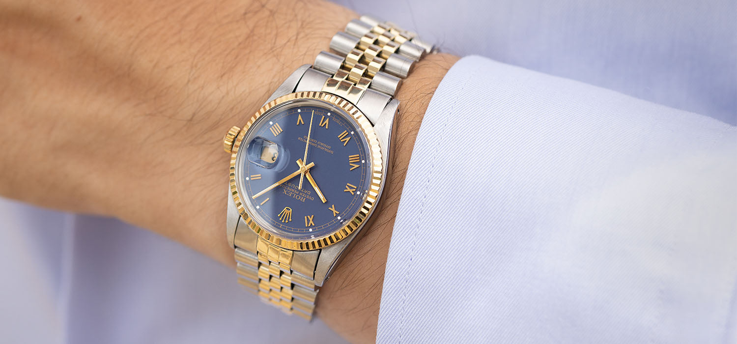 Rolex Datejust 16013 Steel and Gold Blue Roman Dial