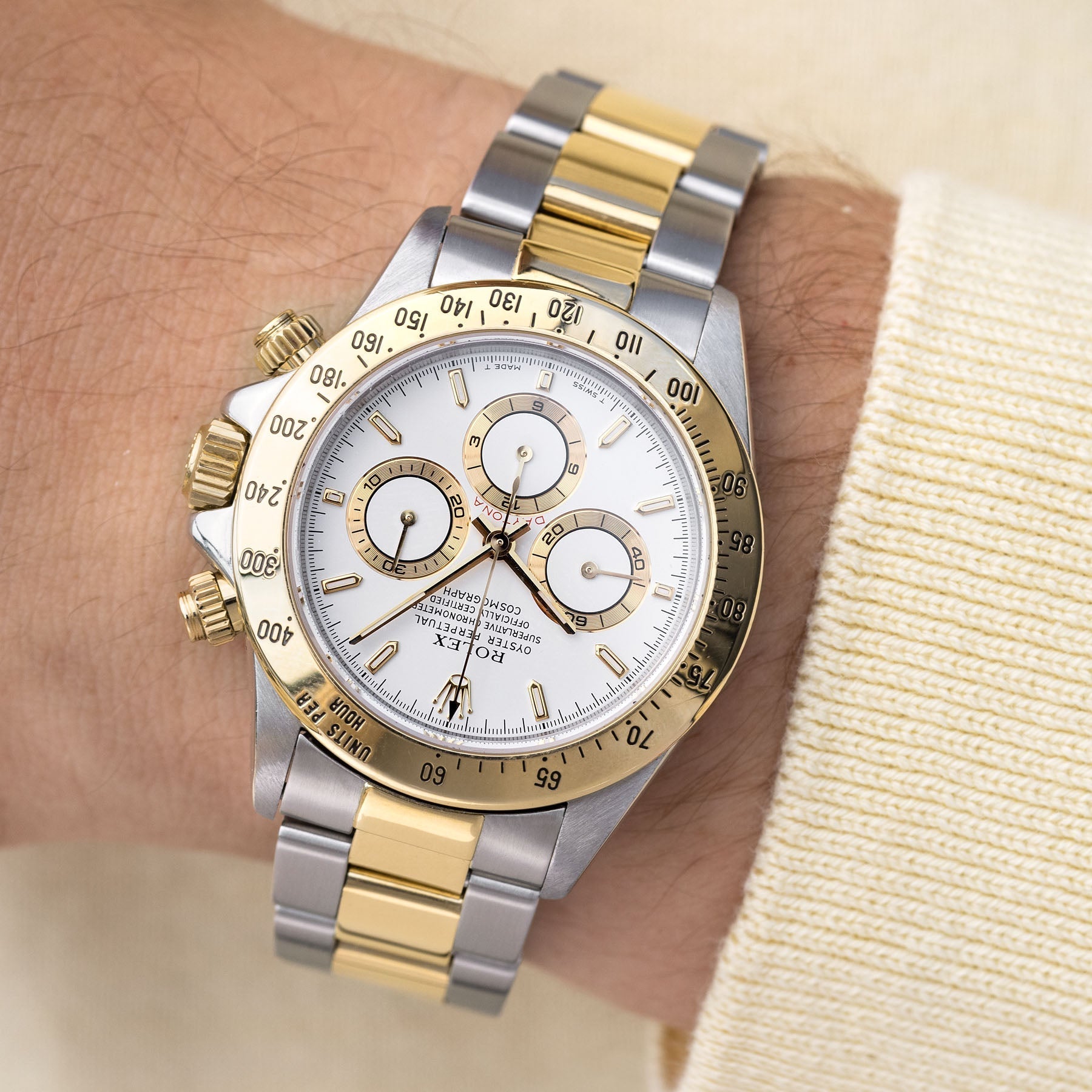 Rolex Cosmograph Daytona 16523 Steel and Gold White Dial