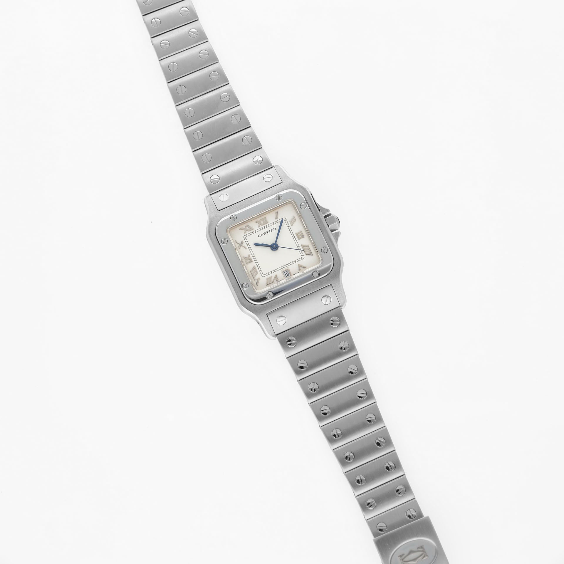 Cartier Santos Galbée 987901 Steel Case with Cream Matte Dial