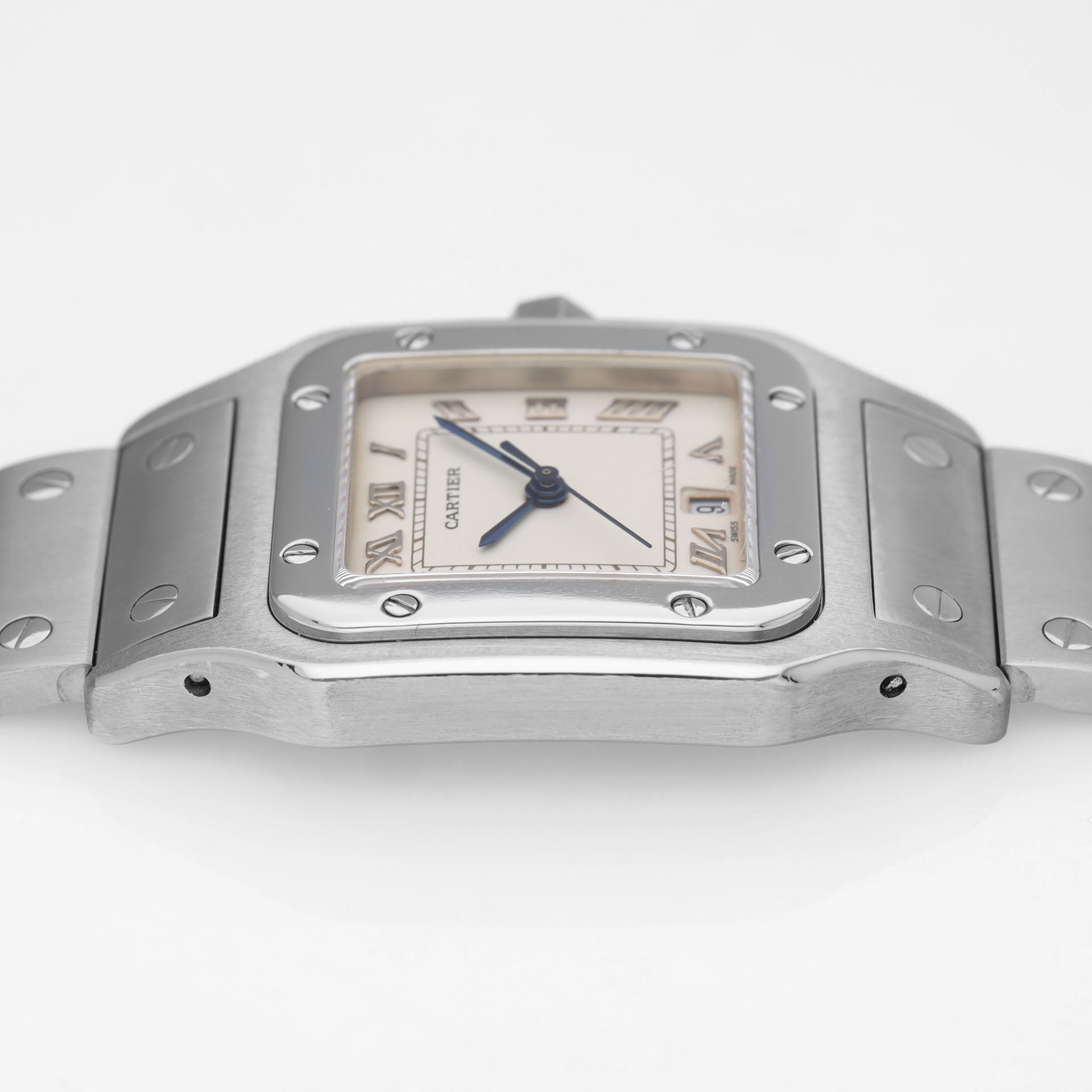 Cartier Santos Galbée 987901 Steel Case with Cream Matte Dial