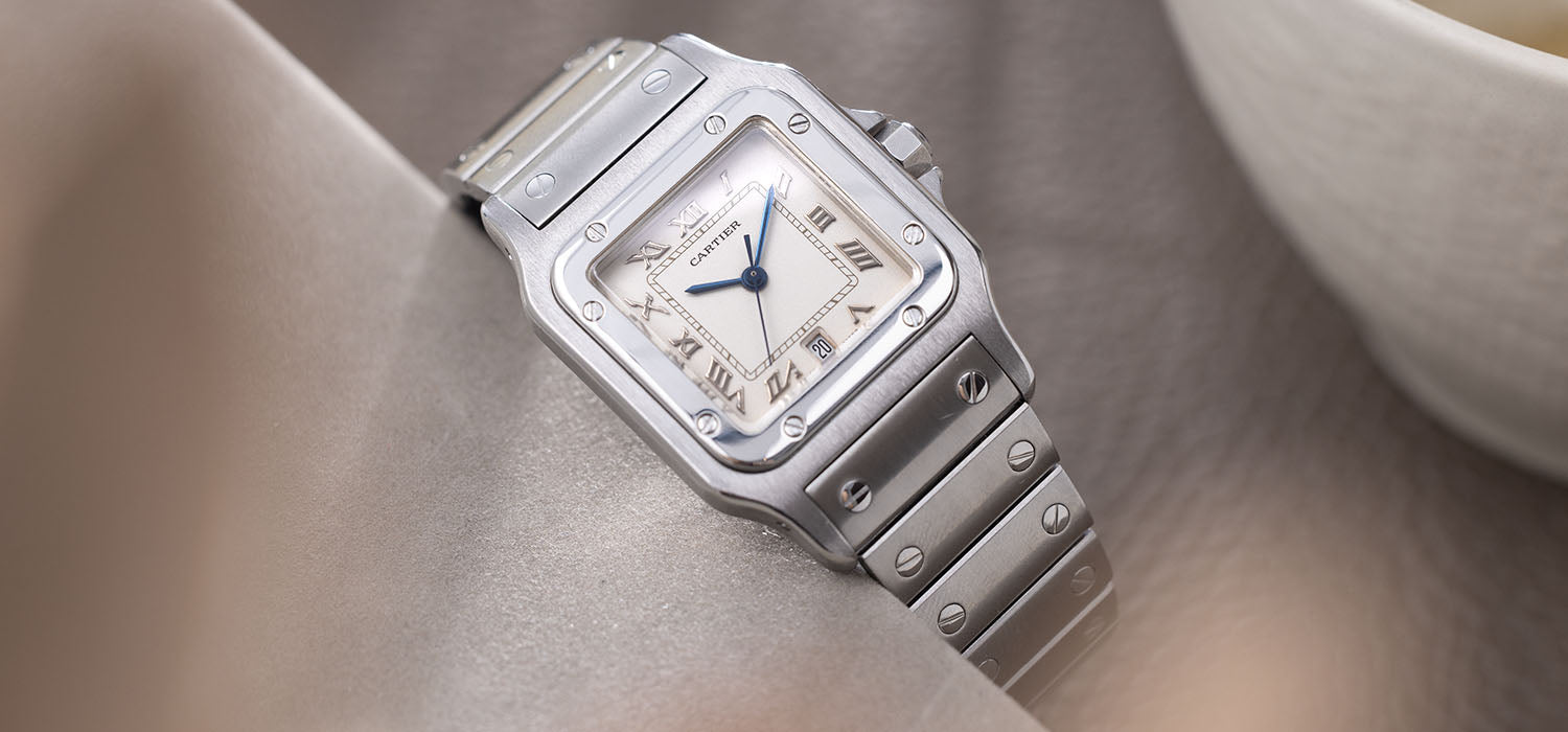 Cartier Santos Galbée 987901 Steel Case with Cream Matte Dial