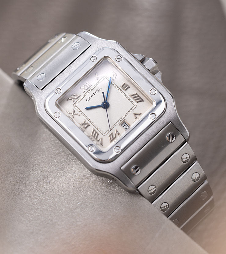 Cartier Santos Galbée 987901 Steel Case with Cream Matte Dial