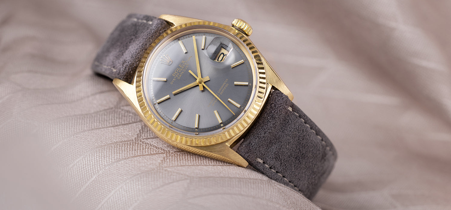 Rolex Datejust 1601 Yellow Gold with Grey Soleil Sigma Dial