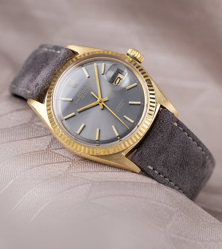 Rolex Datejust 1601 Yellow Gold with Grey Soleil Sigma Dial