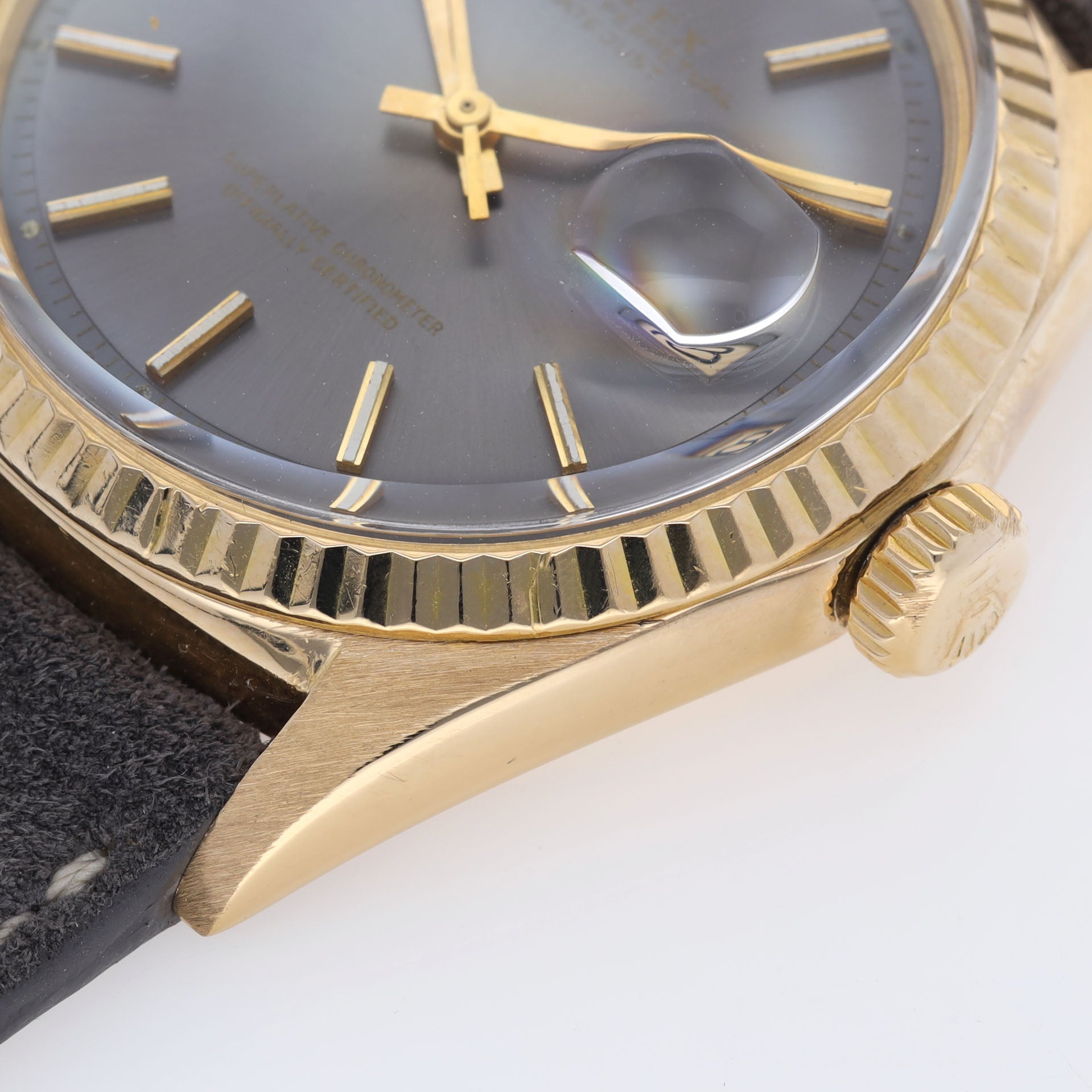 Rolex Datejust 1601 Yellow Gold with Grey Soleil Sigma Dial