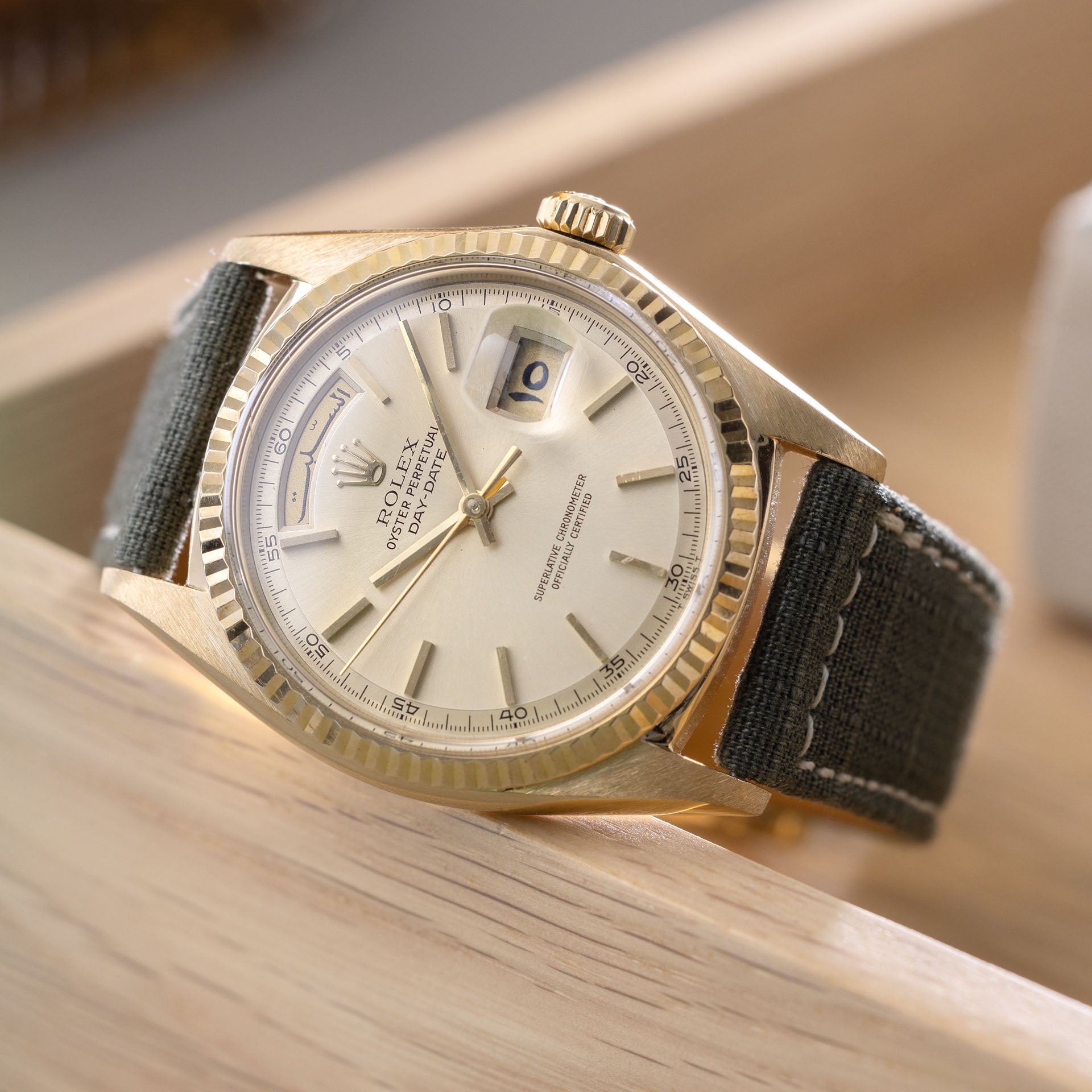 Rolex Day-Date 1803 Yellow Gold Cream Dial Arabic Day and Date