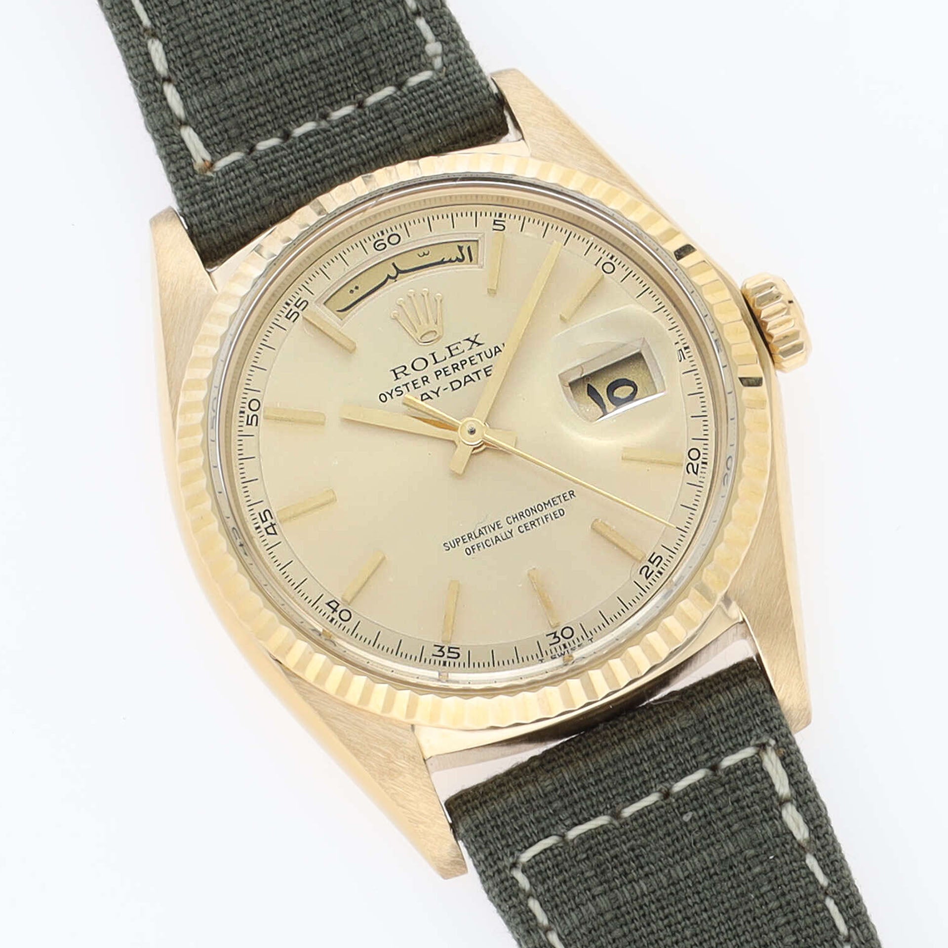 Rolex Day-Date 1803 Yellow Gold Cream Dial Arabic Day and Date