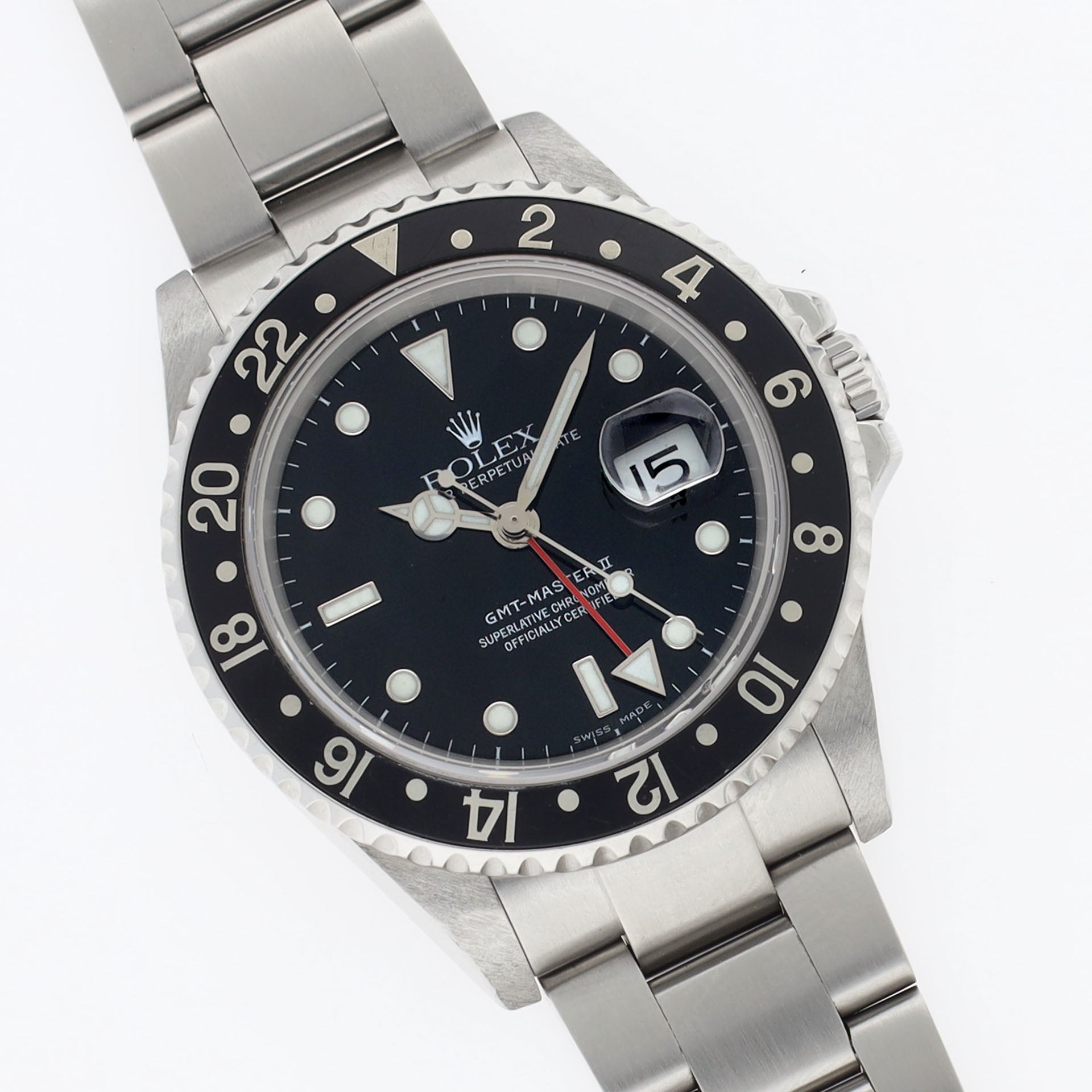 Rolex GMT-Master 2 16710 Black Serif Bezel SWISS MADE Dial