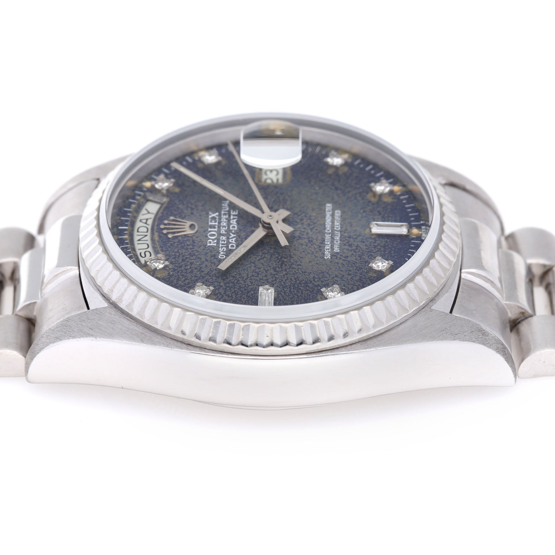 Rolex Day-Date ref. 18039 White Gold Blue Jeans Dial