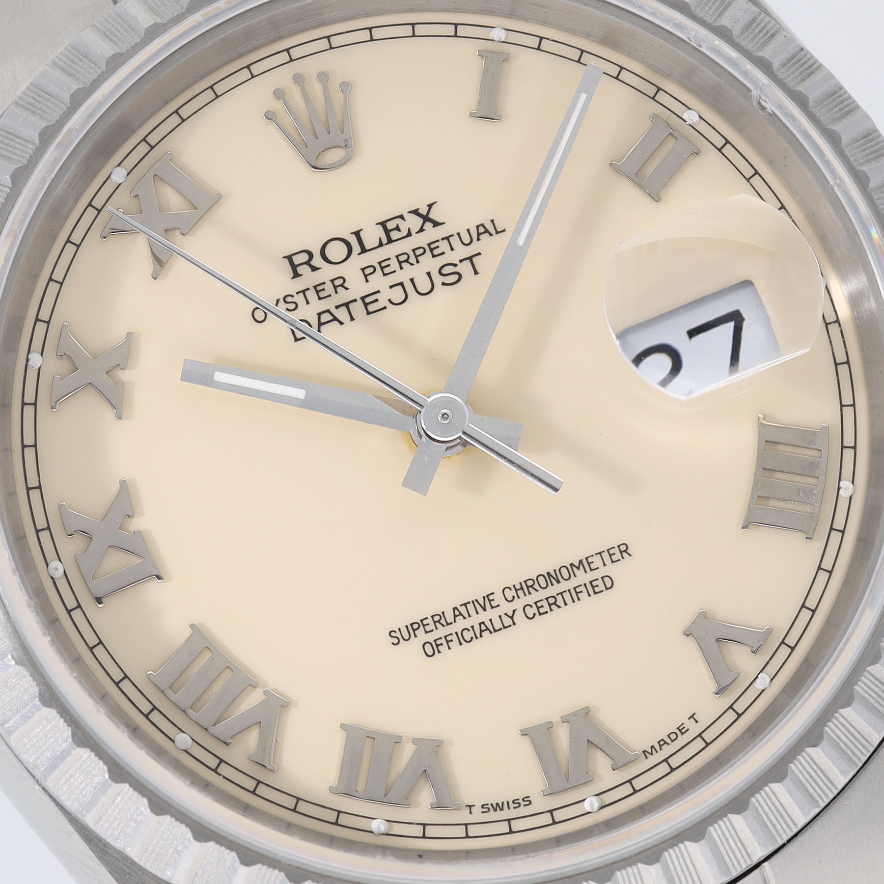 Rolex Datejust Cream Dial ref 16220 Box and Paper Set