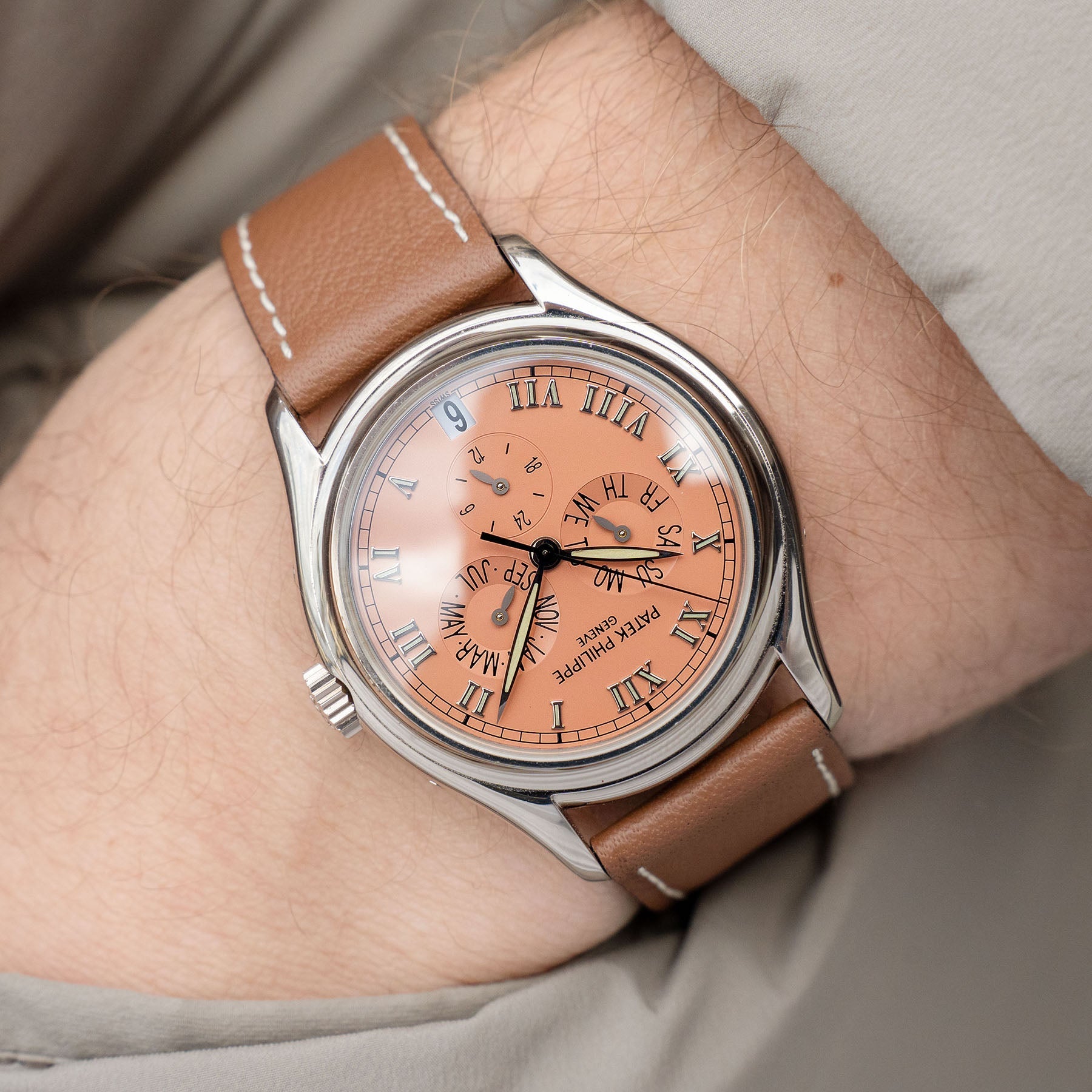 Pecan Brown Leren Horlogeband