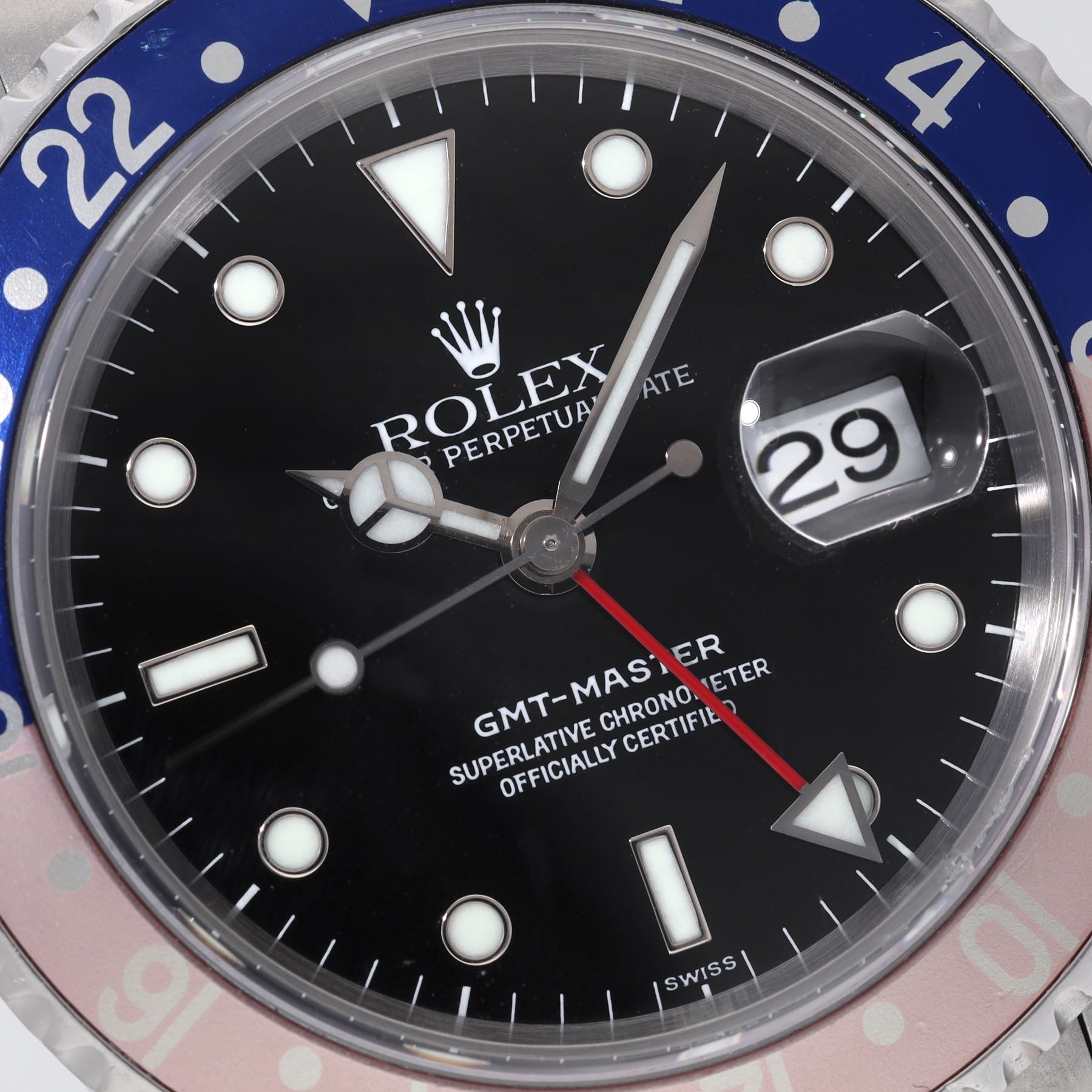 Rolex GMT-Master 16700 Faded Pepsi Bezel Swiss Only Dial