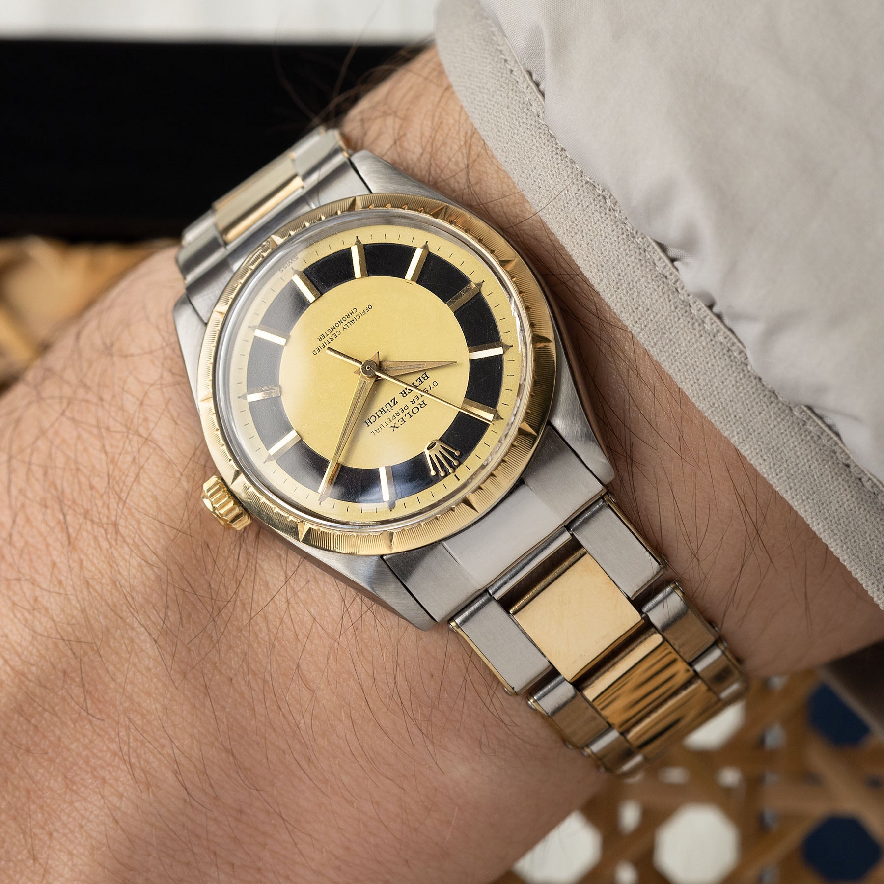 Rolex Oyster Perpetual Double Signed Beyer Zürich ref 6582