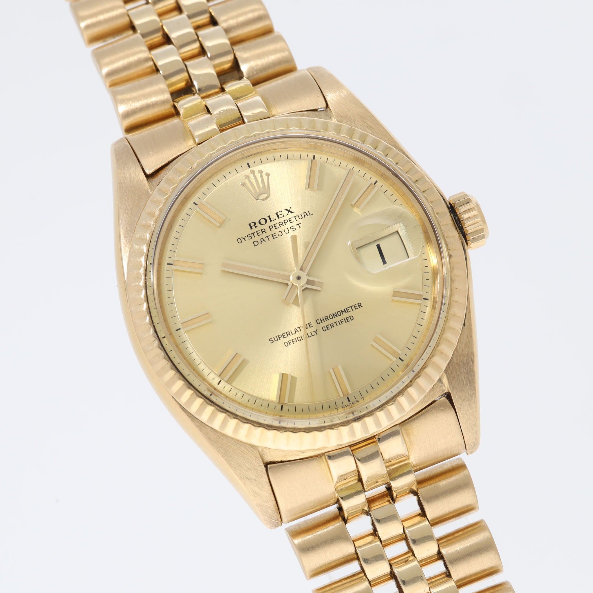 Rolex Datejust Wide Boy Dial in 18 k Yellow Gold ref 1601