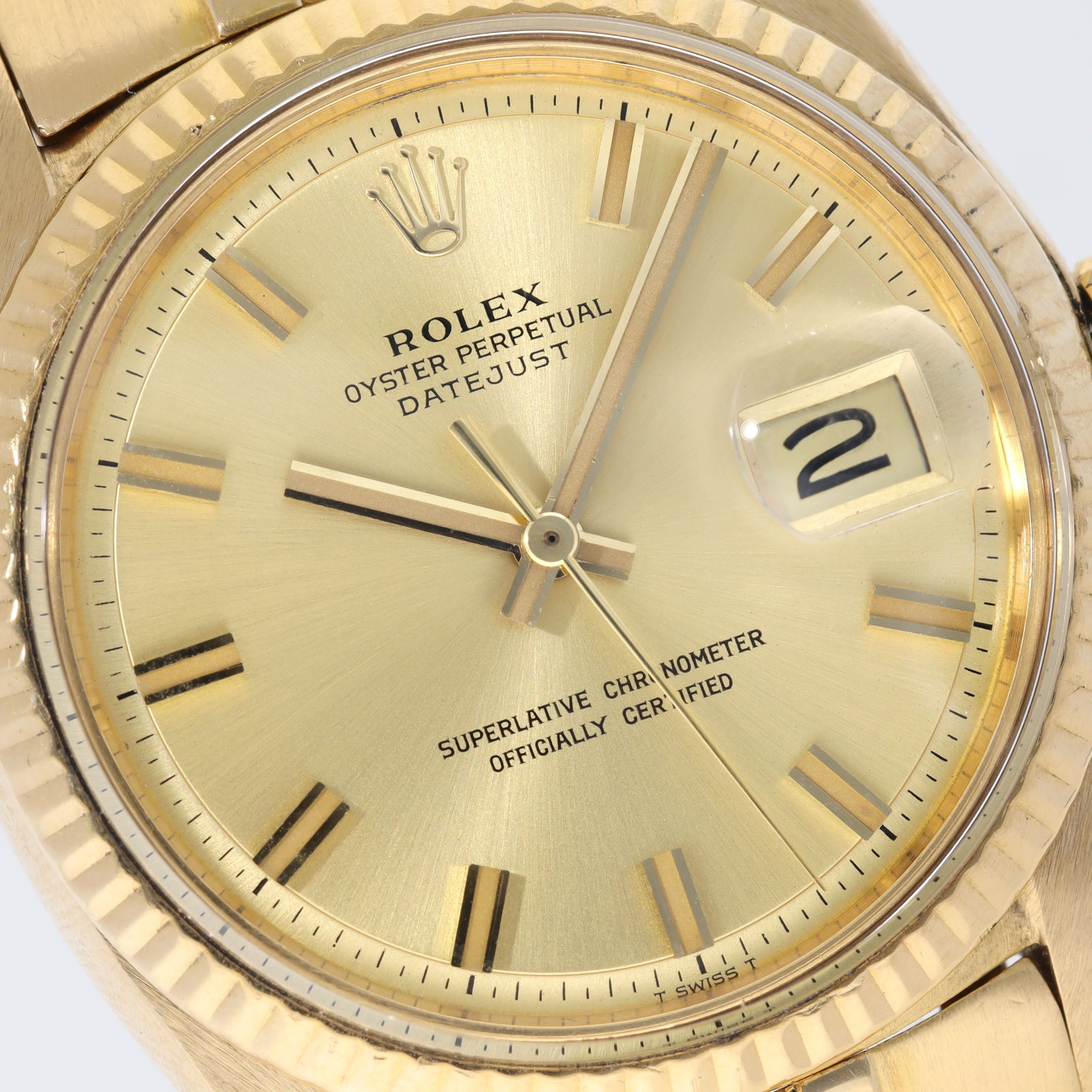 Rolex Datejust Wide Boy Dial in 18 k Yellow Gold ref 1601