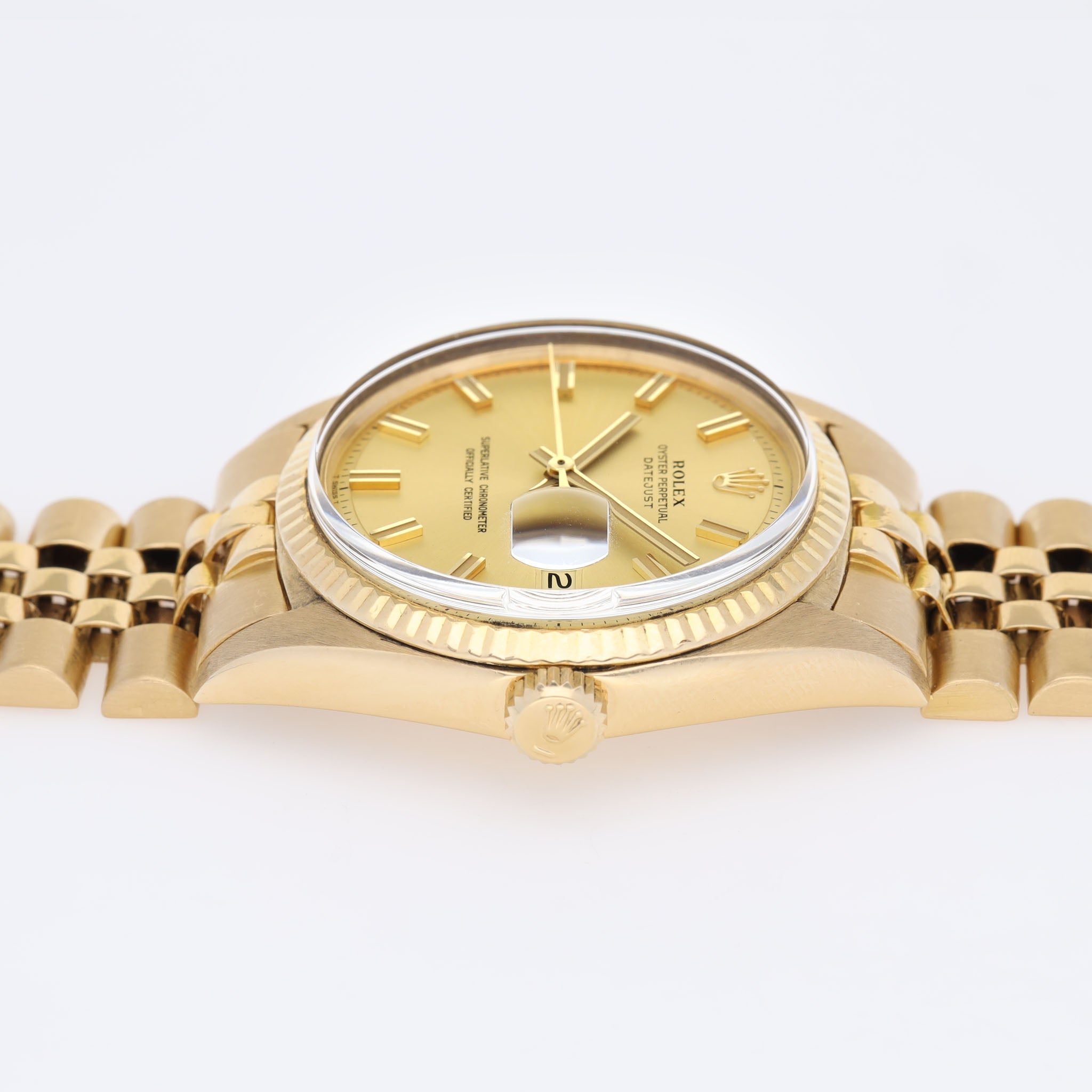 Rolex Datejust Wide Boy Dial in 18 k Yellow Gold ref 1601