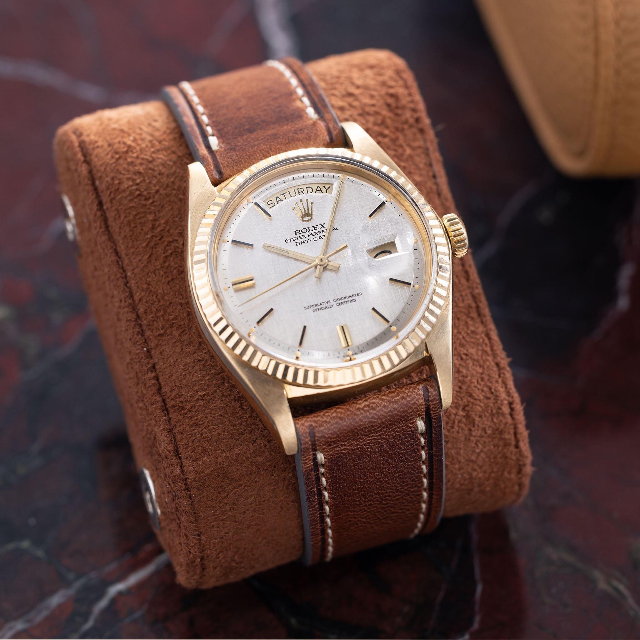 Rolex Day-Date Yellow Gold Linen Dial Ref 1803