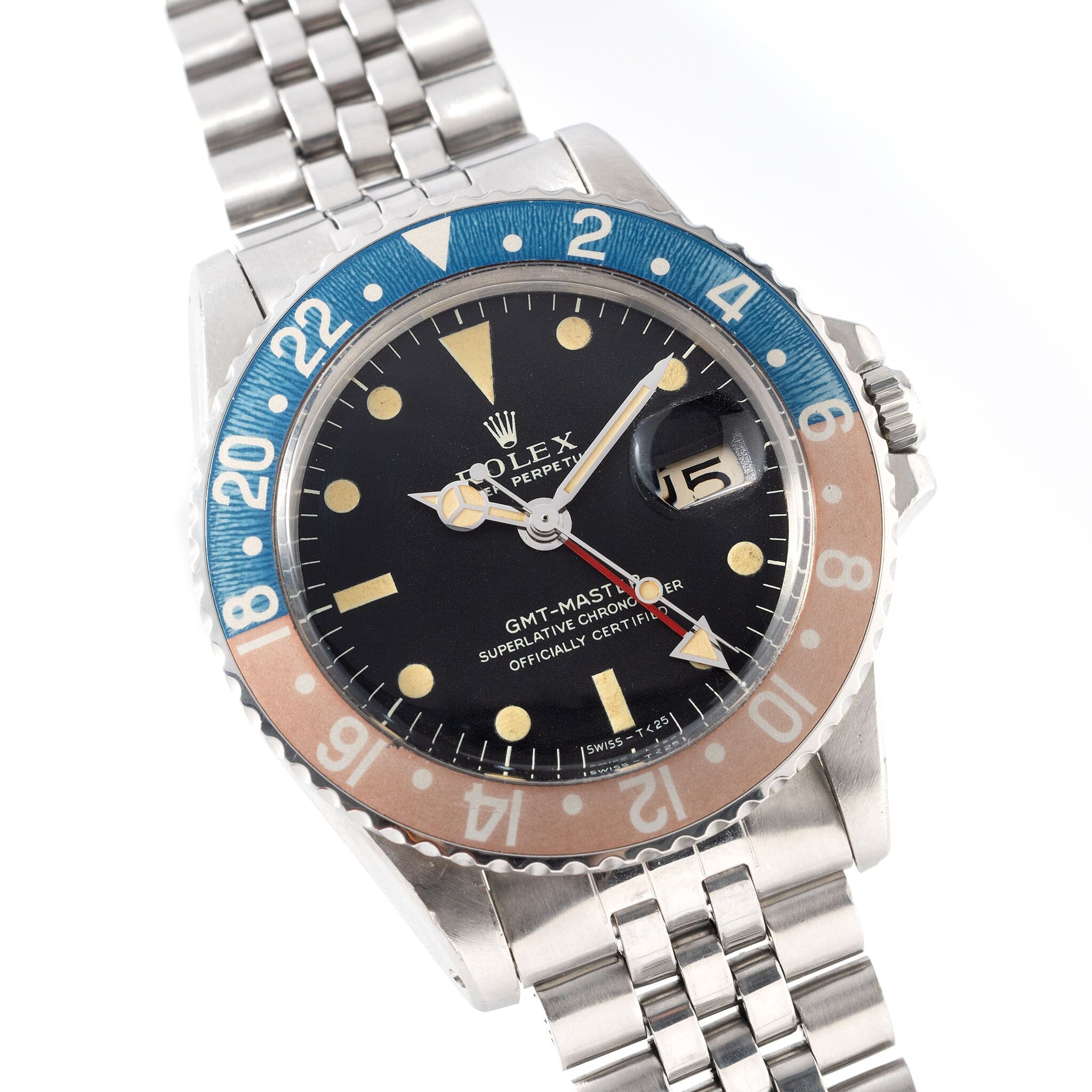 Rolex GMT-Master 1675 Mk 1 Long E Dial faded pepsi bezel