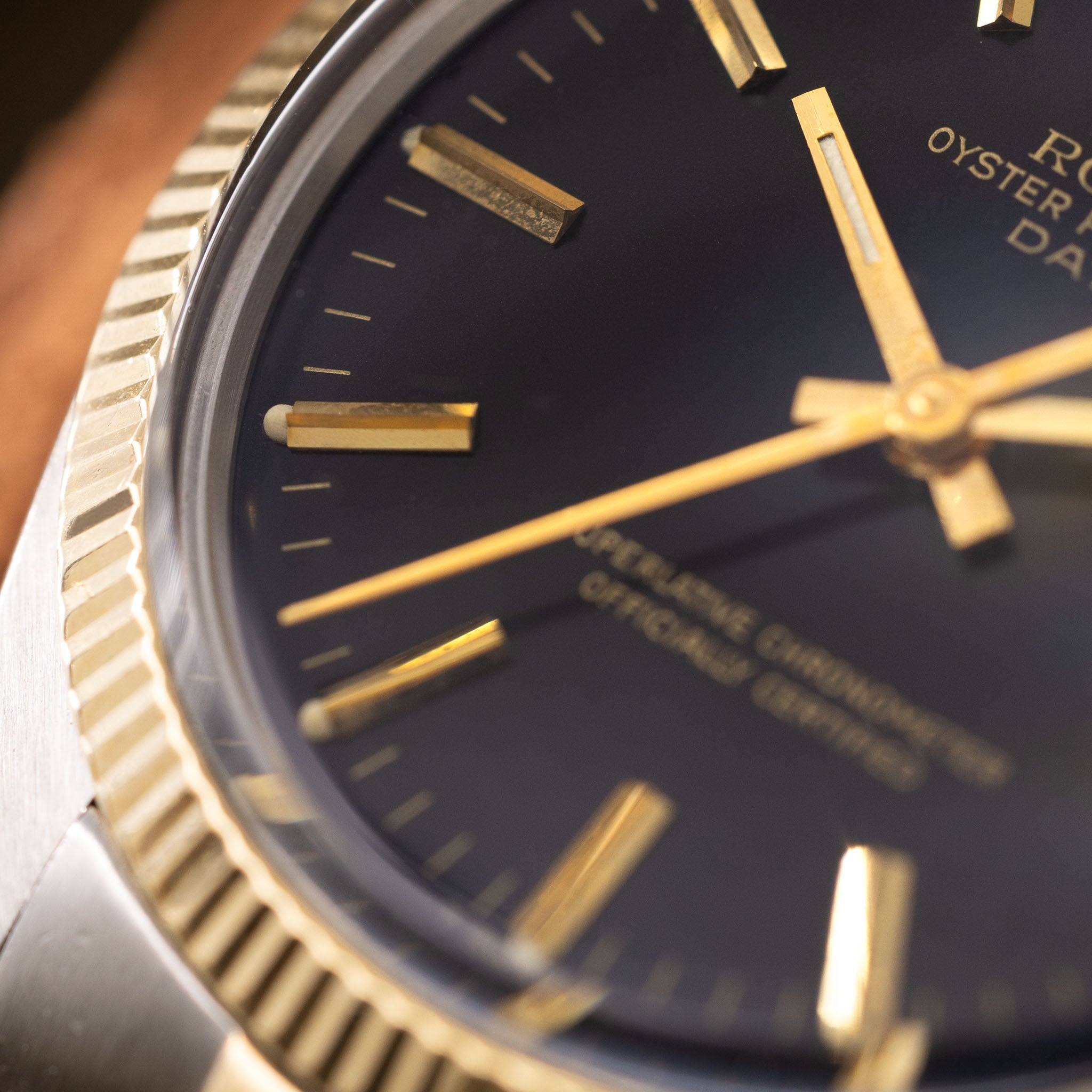 Rolex Oyster Perpetual Date 1505 Steel and Gold Black Dial