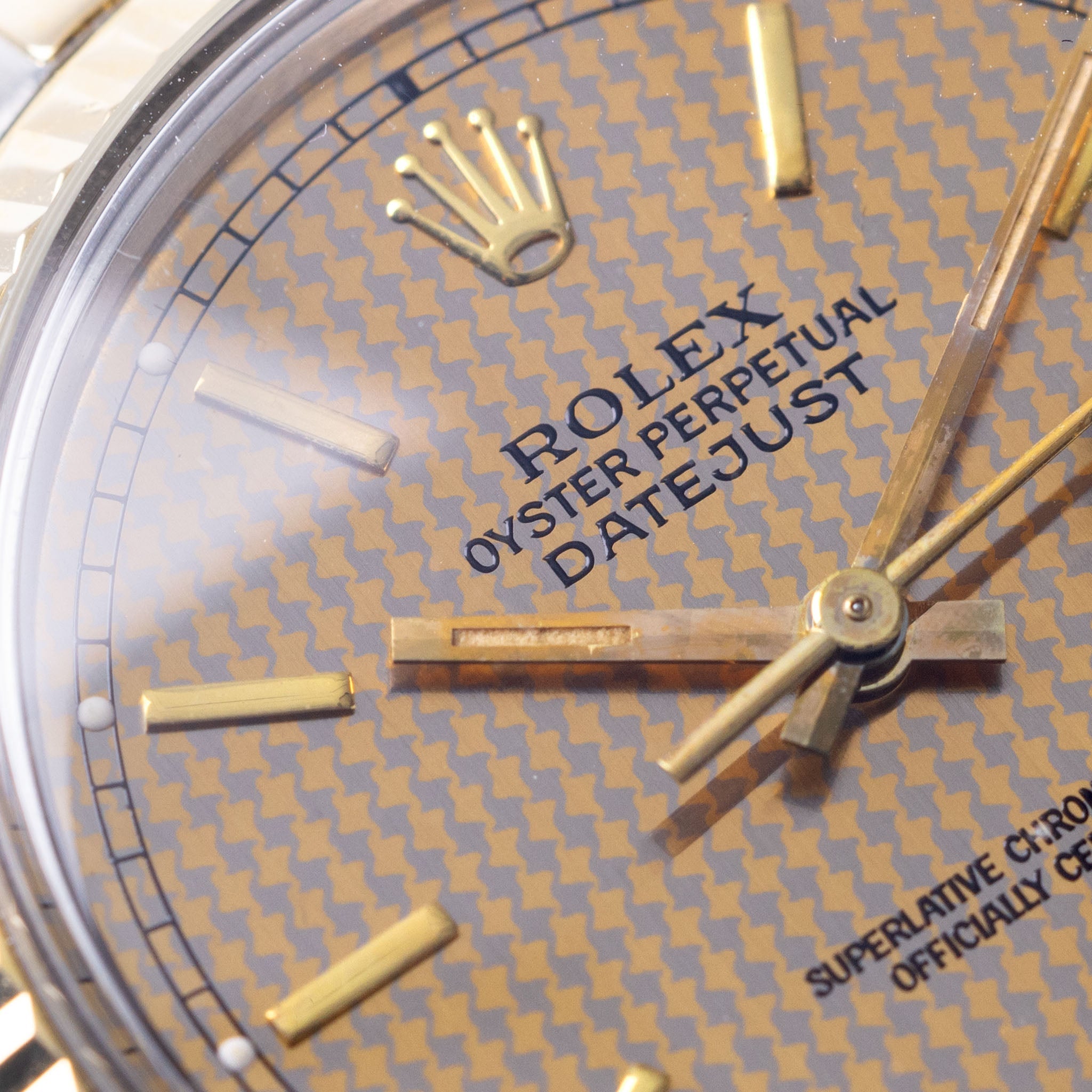 Rolex Datejust 16013 Steel and Yellow Gold Houndstooth Dial