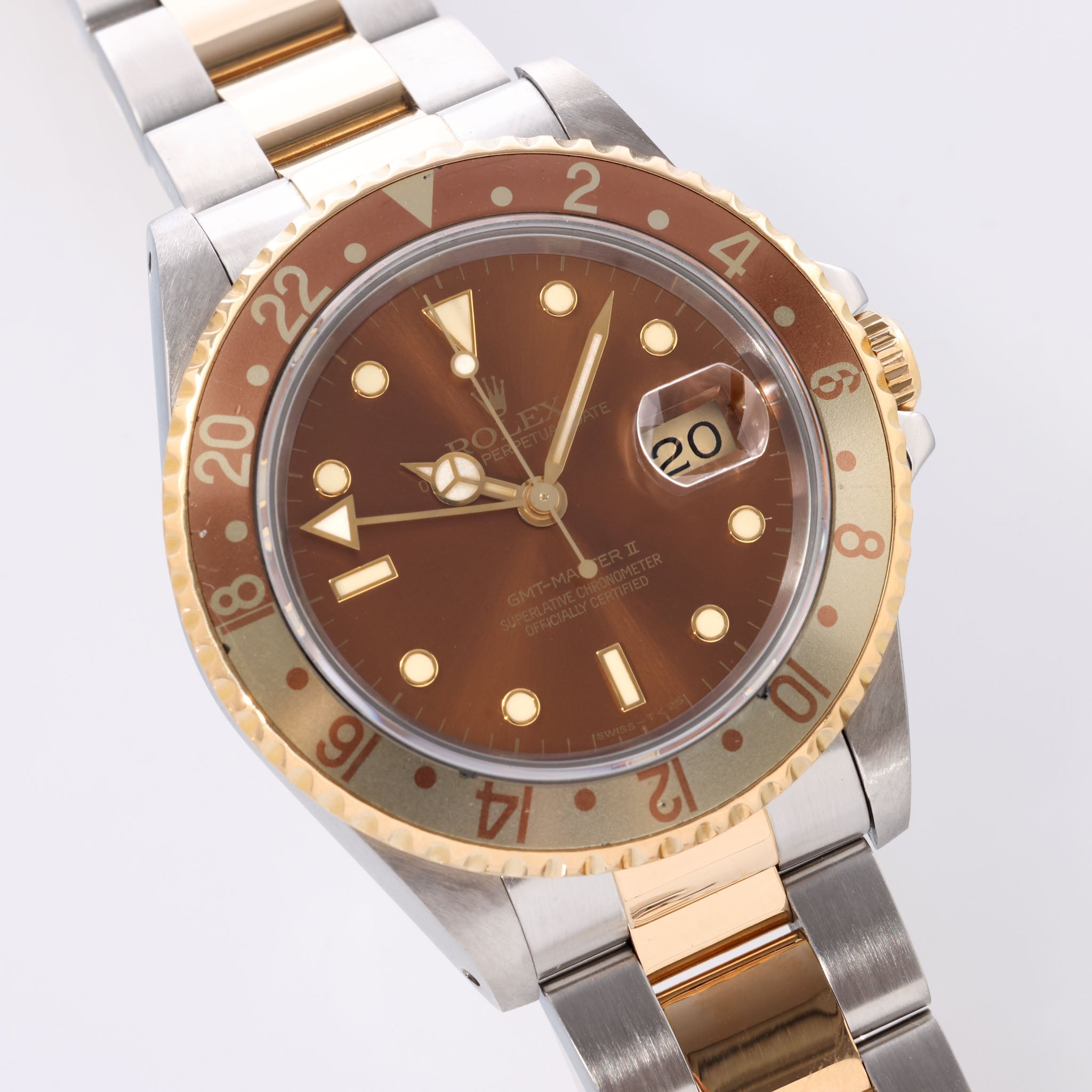 Rolex GMT-Master 2 16713 Brown Dial Root Beer Faded Bezel Insert