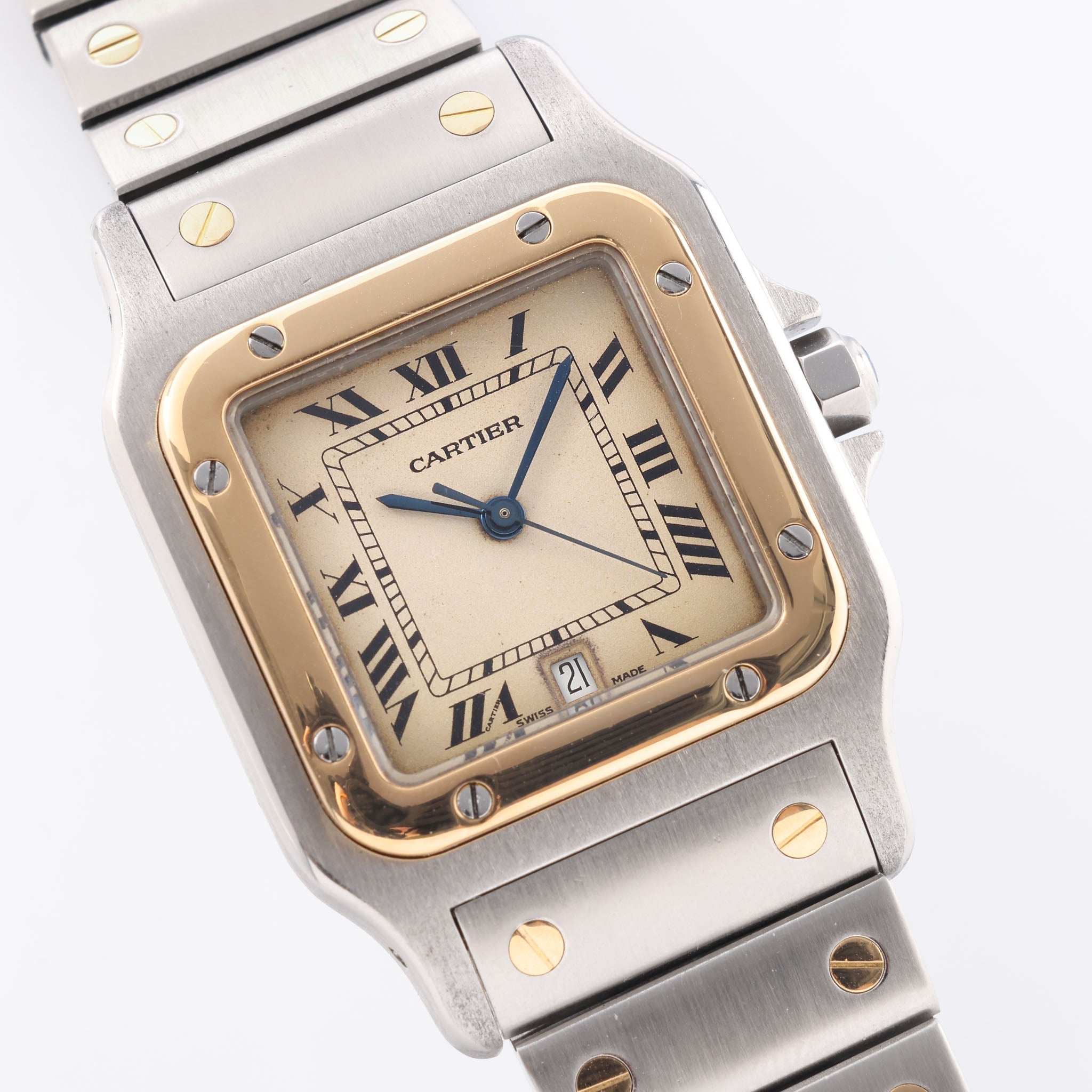 Cartier Santos Galbee Steel and Gold Quartz Ref 187901