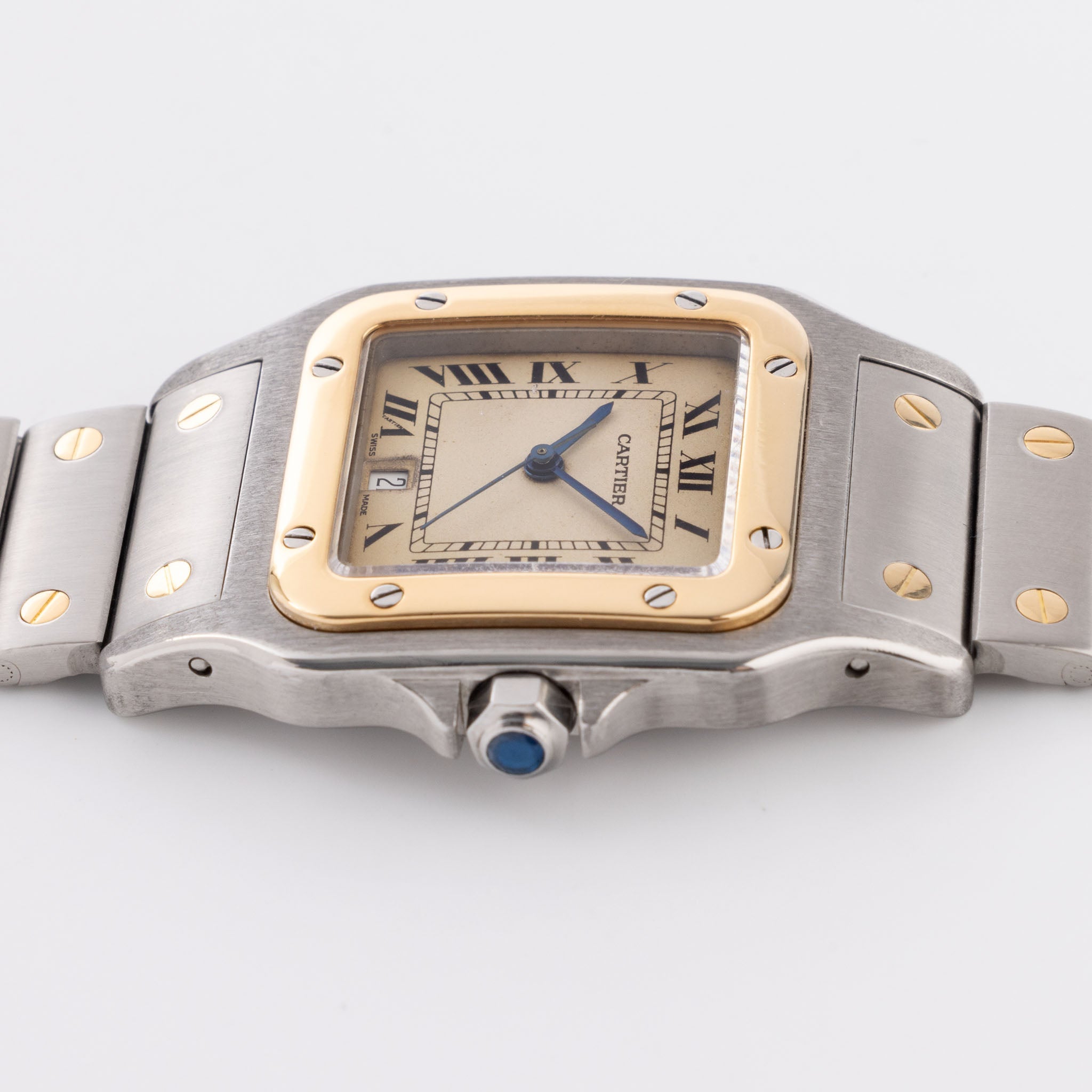 Cartier Santos Galbee Steel and Gold Quartz Ref 187901