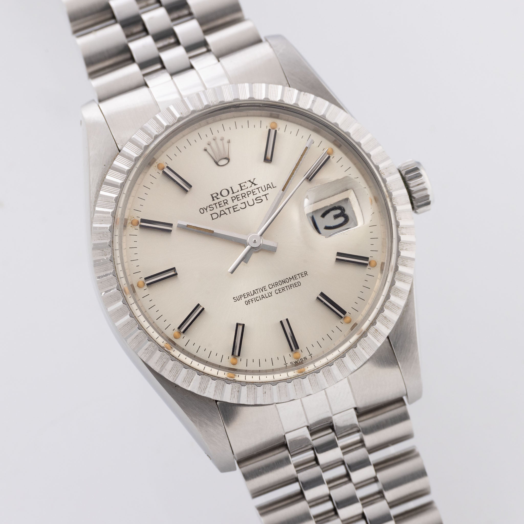 Rolex Datejust 16030 Patina Silver Dial with Rolex papers